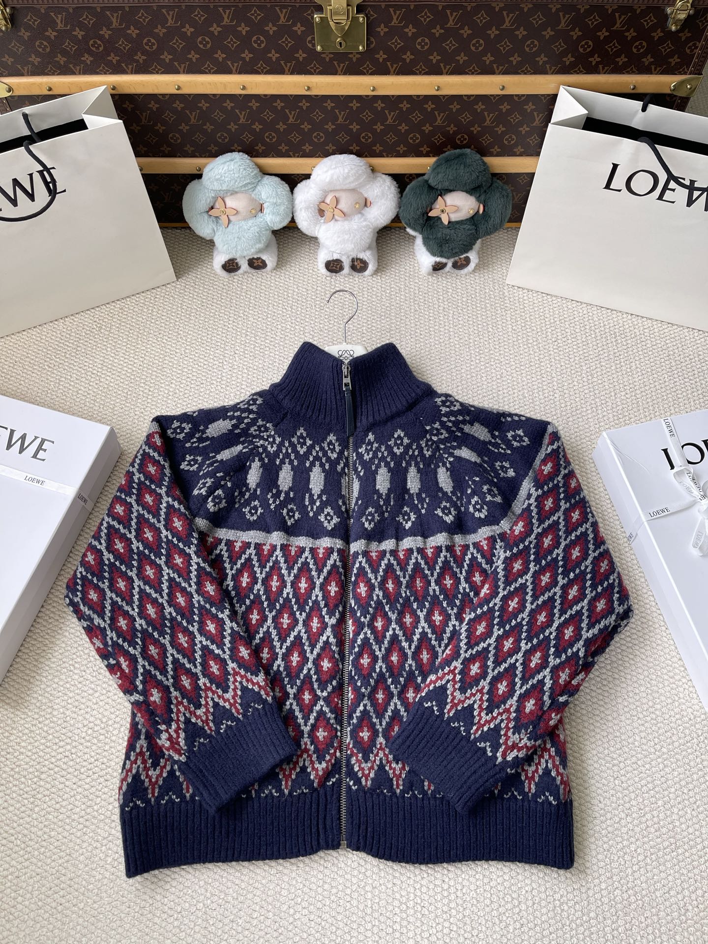 Fair-Isle Zip Cardigan — product photograph