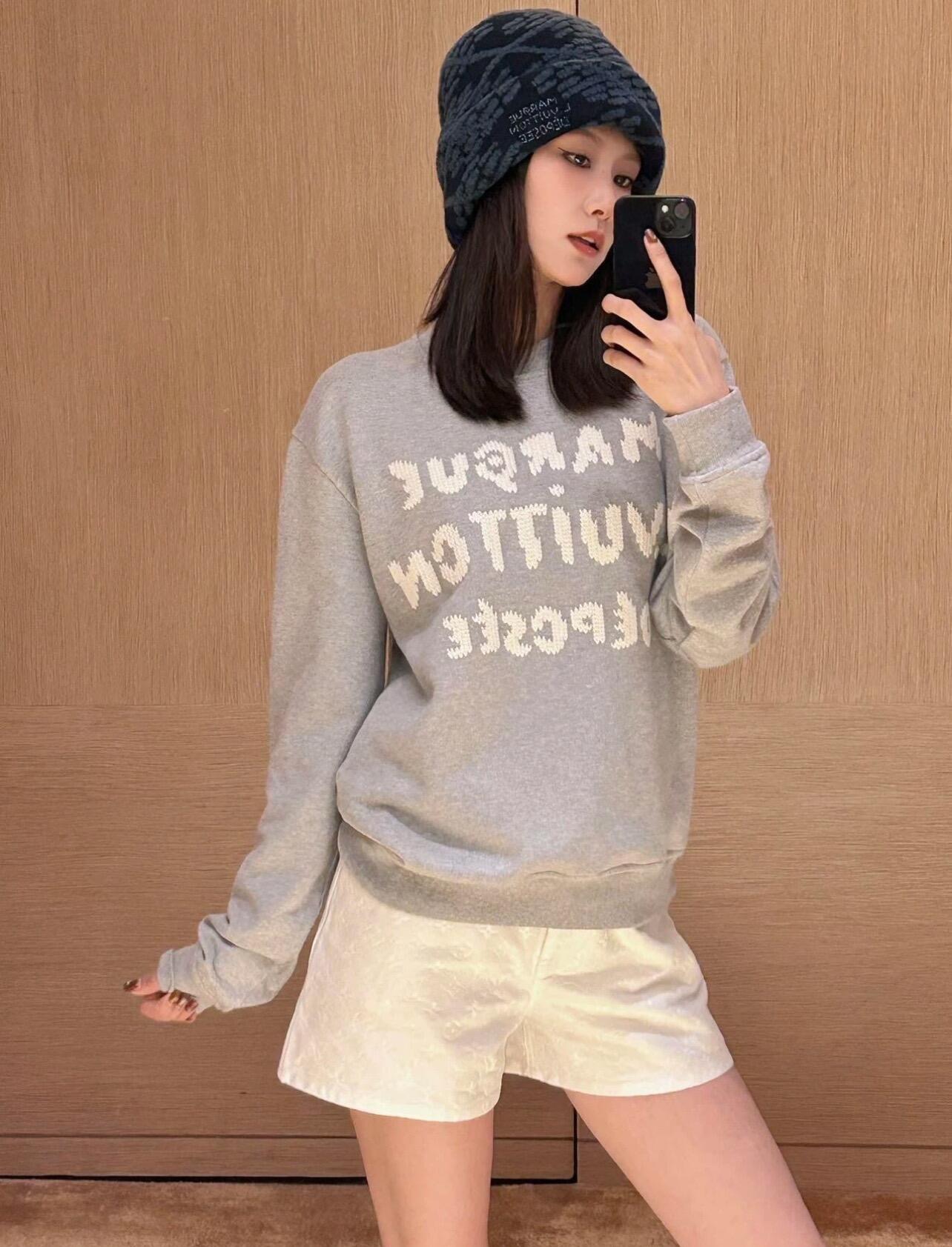 Stacked Lettering Crewneck Sweater — product photograph
