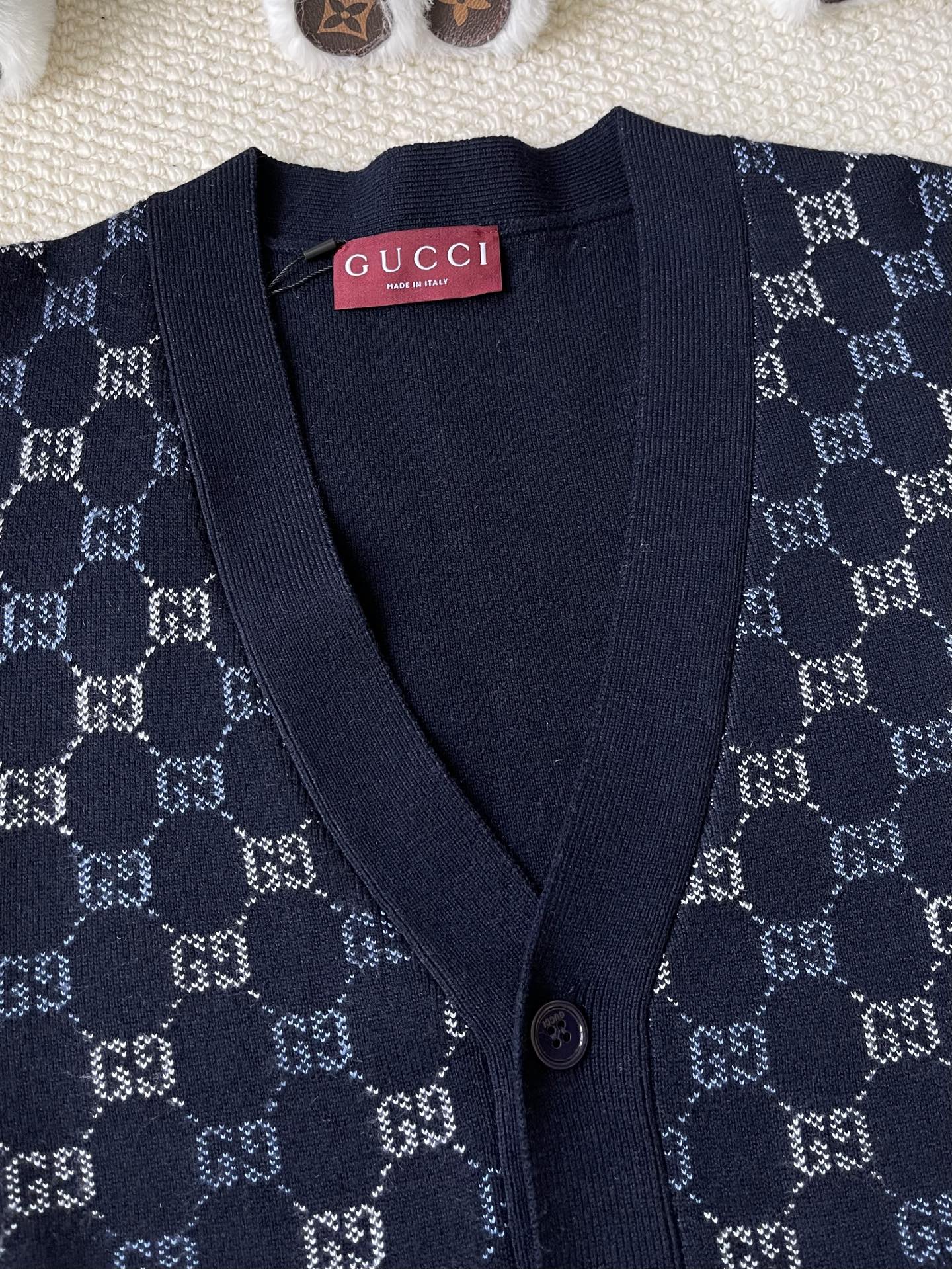 Allover GG V-Neck Cardigan — product photograph