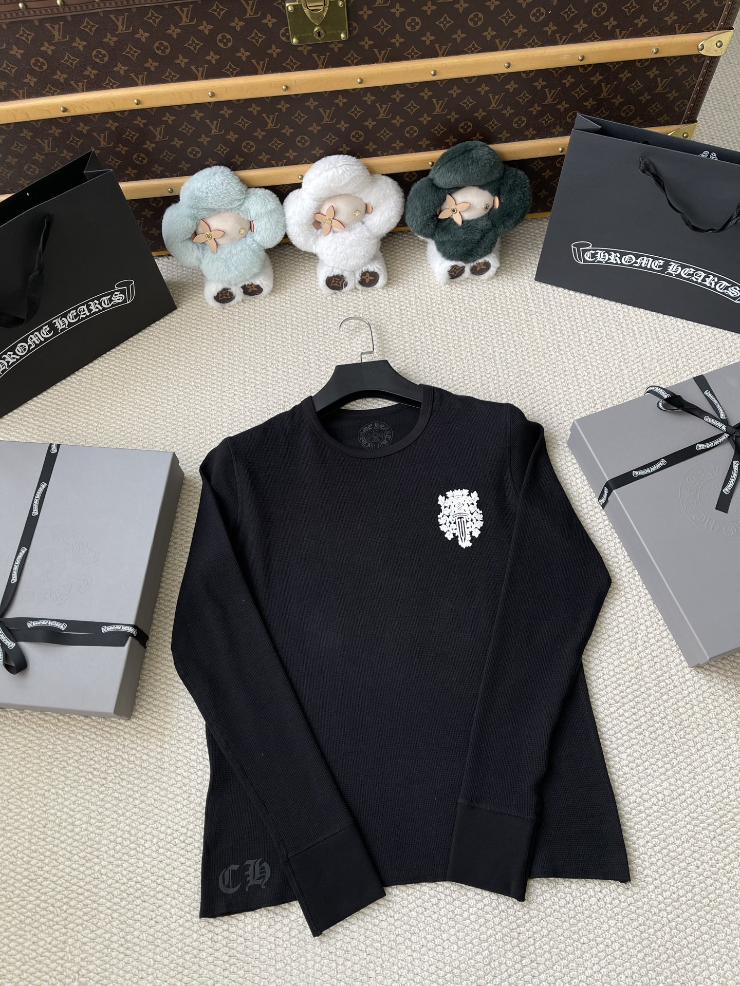 Floral Crest-Back Crewneck T-Shirt — product photograph
