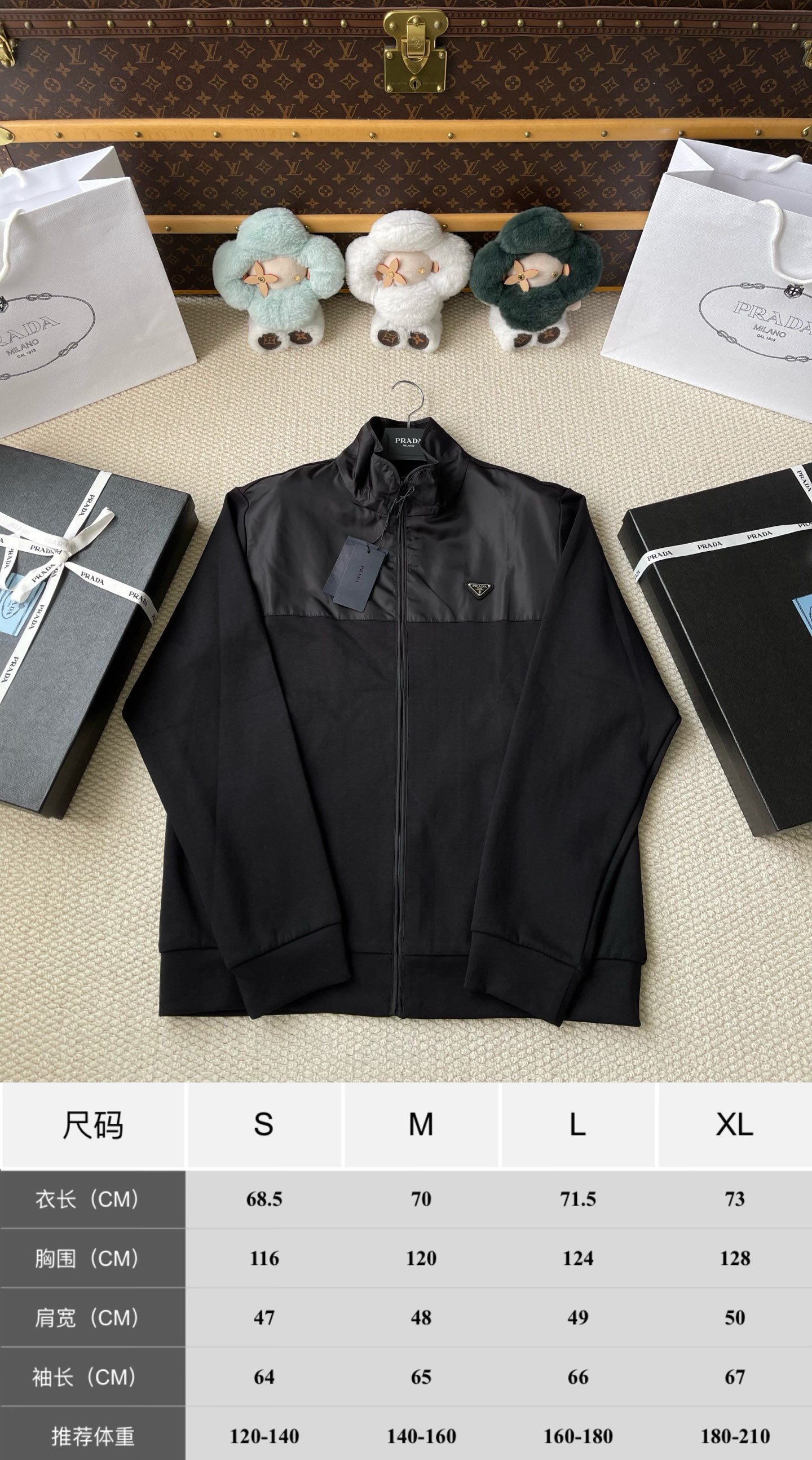 Panelled Stand-Collar Zip Jacket — product photograph