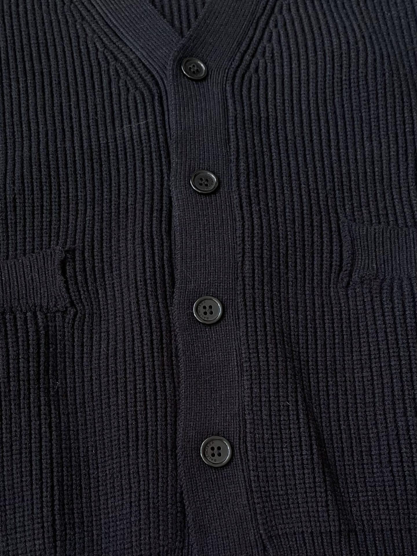 Sleeve-Label Ribbed Cardigan — product photograph
