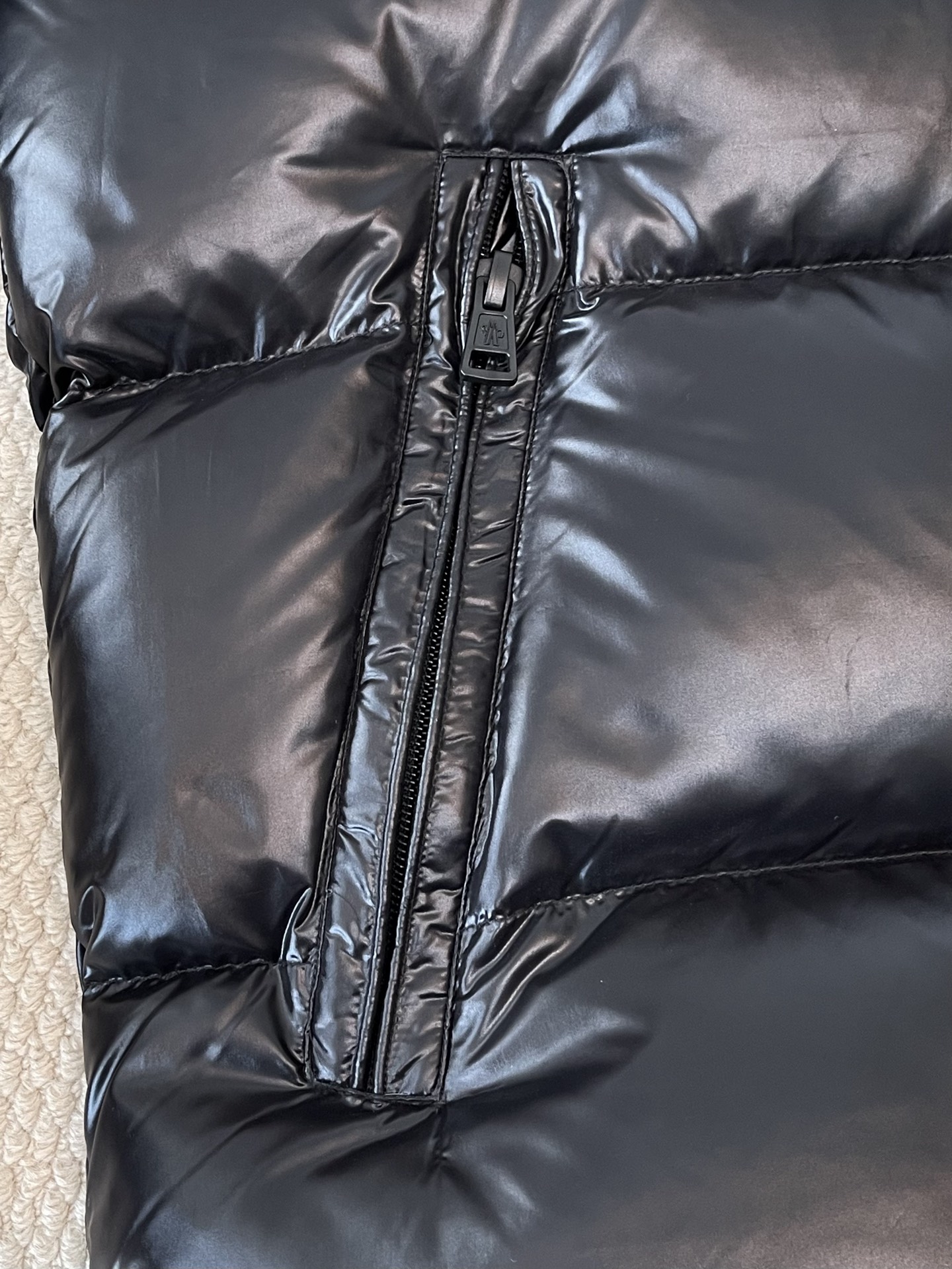 Large-Emblem Gloss Puffer — product photograph