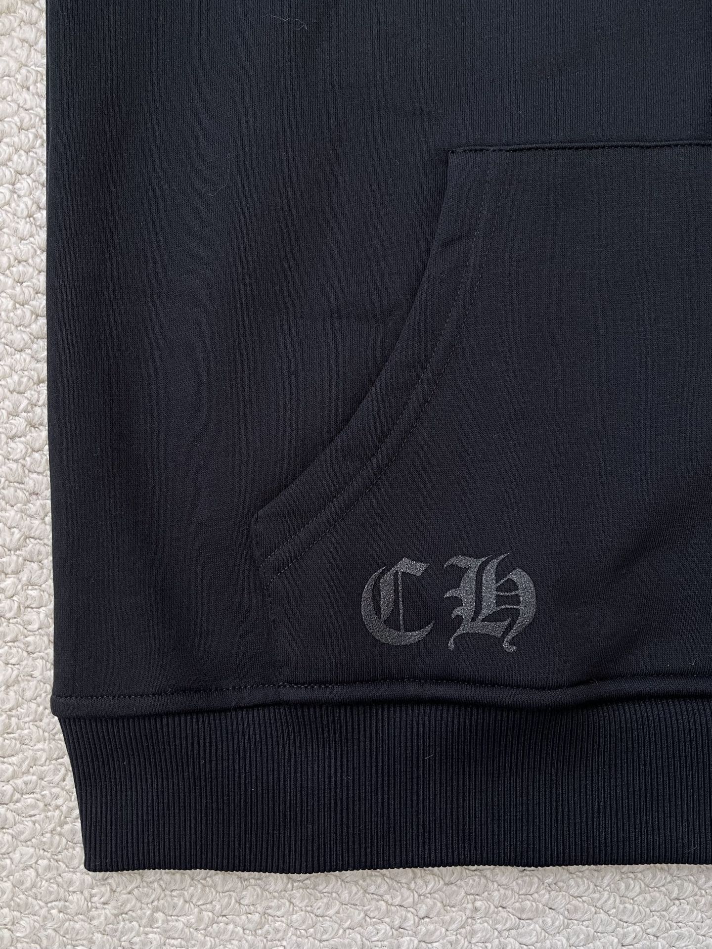 Blue-Script Back Zip Hoodie — product photograph