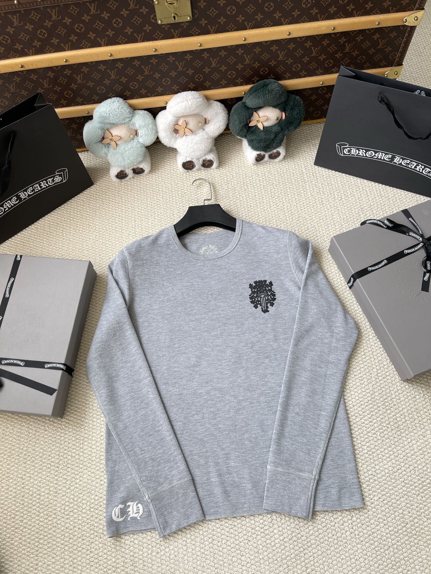 Floral Crest-Back Crewneck T-Shirt — product photograph