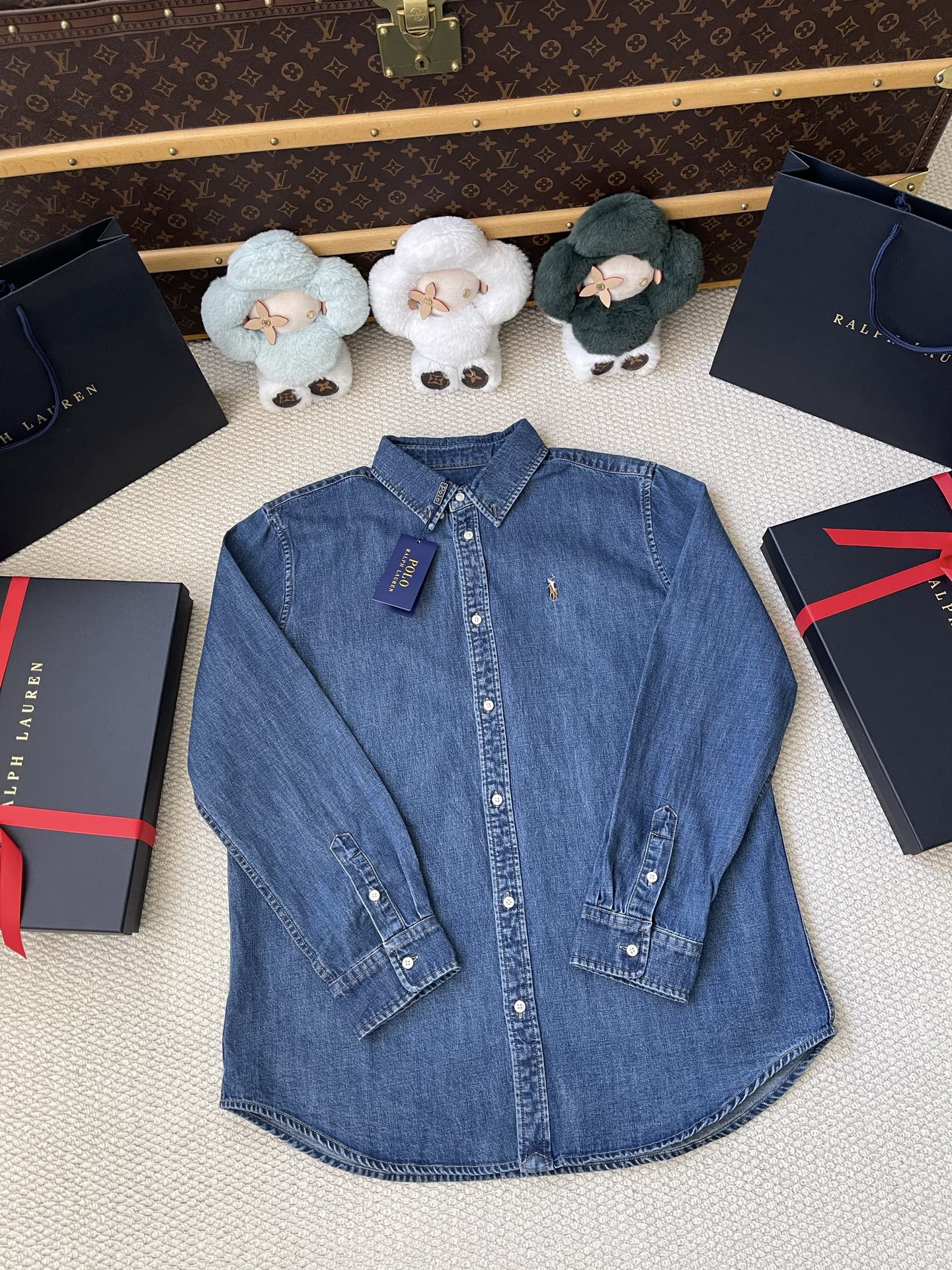 Pony-Embroidered Denim Shirt — product photograph