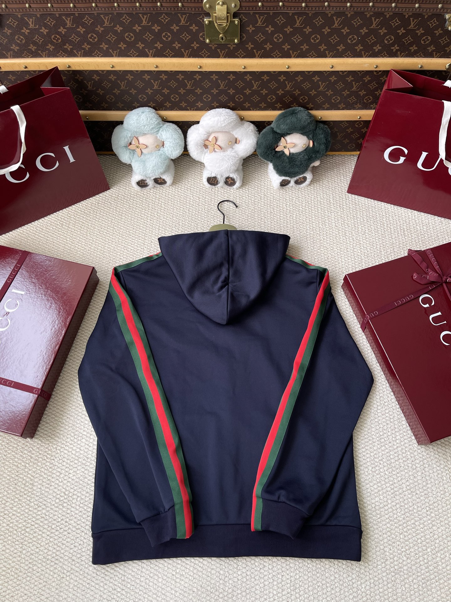 Web-Stripe Hoodie and Trousers Separates — product photograph