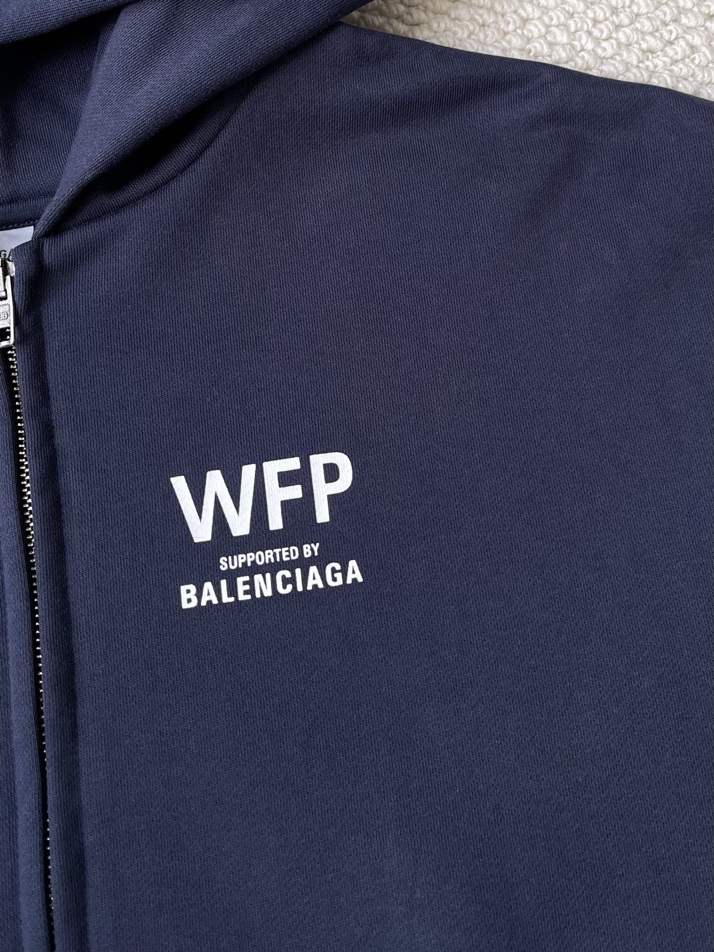 WFP Text-Back Zip Hoodie — product photograph