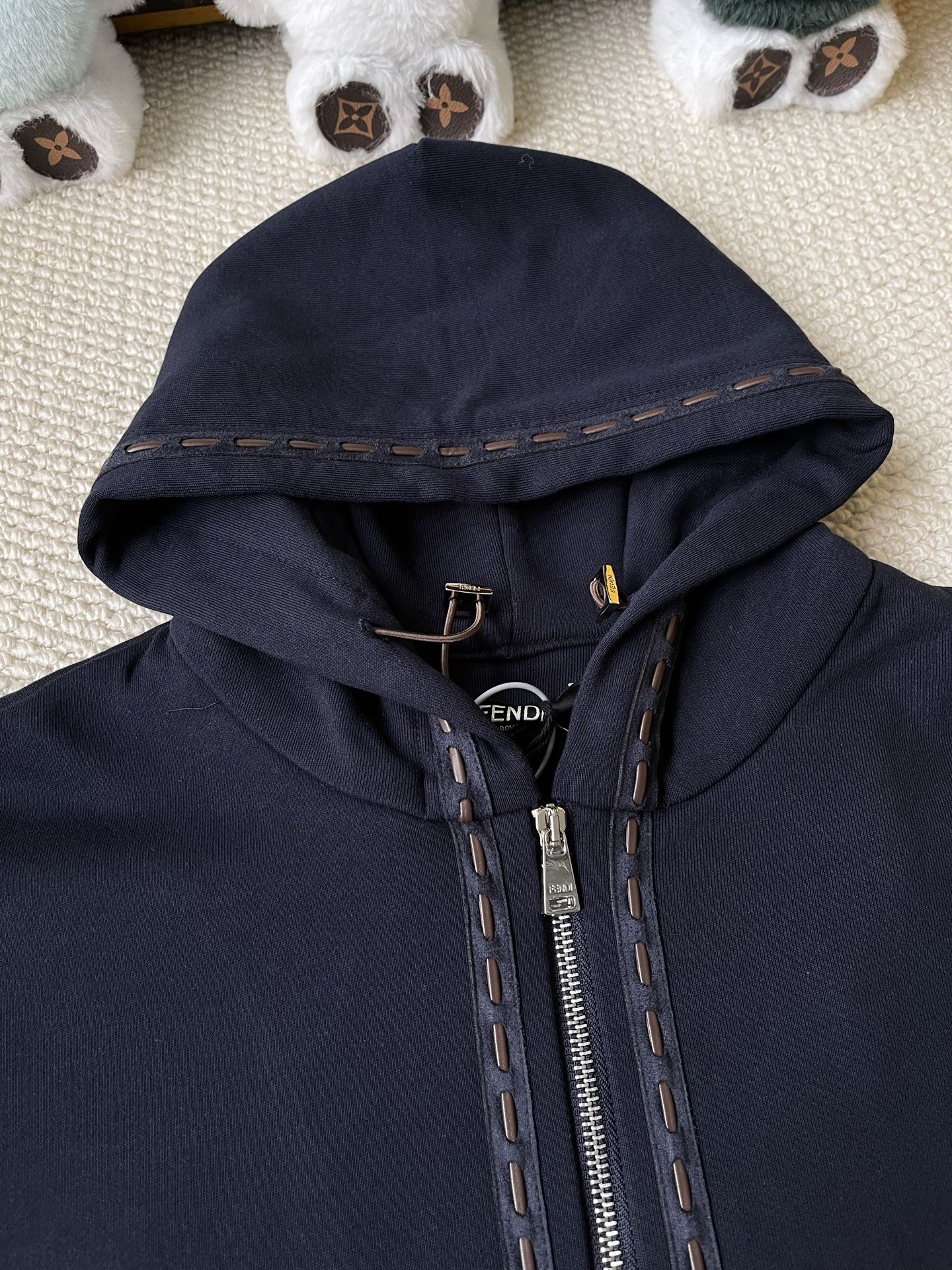 Logo-Trim Zip Hoodie — product photograph