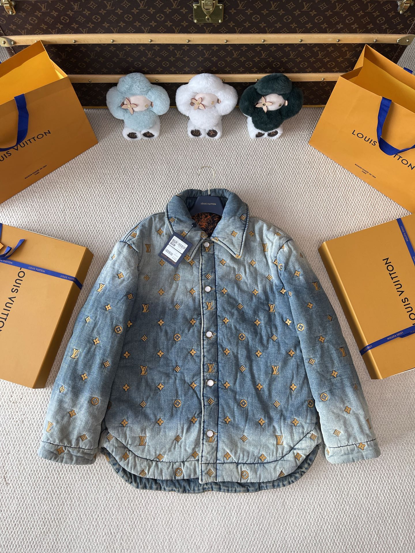 Monogram Quilted Denim Jacket — product photograph