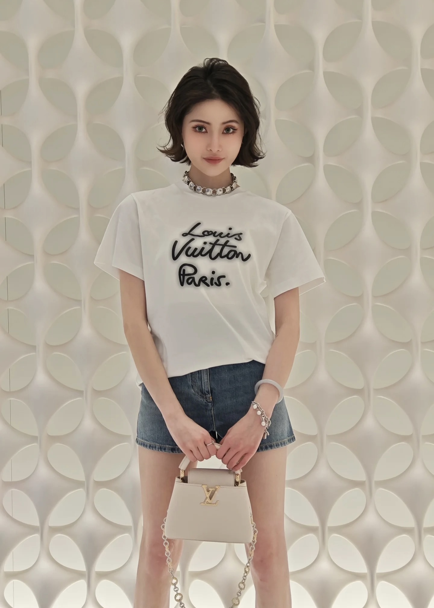 Paris Script Crewneck T-Shirt — product photograph