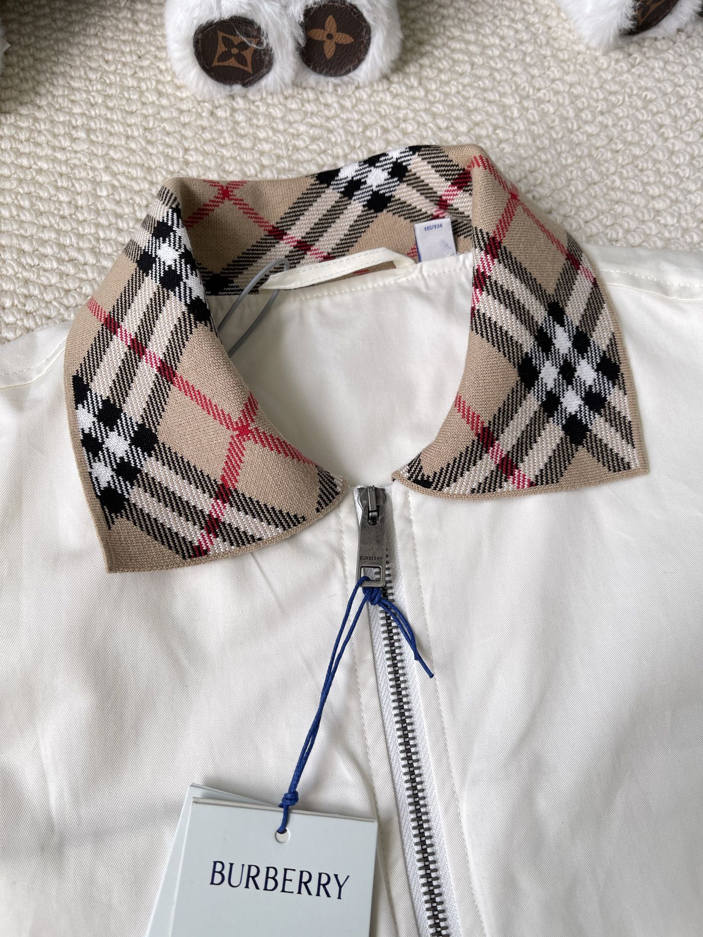Check-Collar Zip Jacket — product photograph