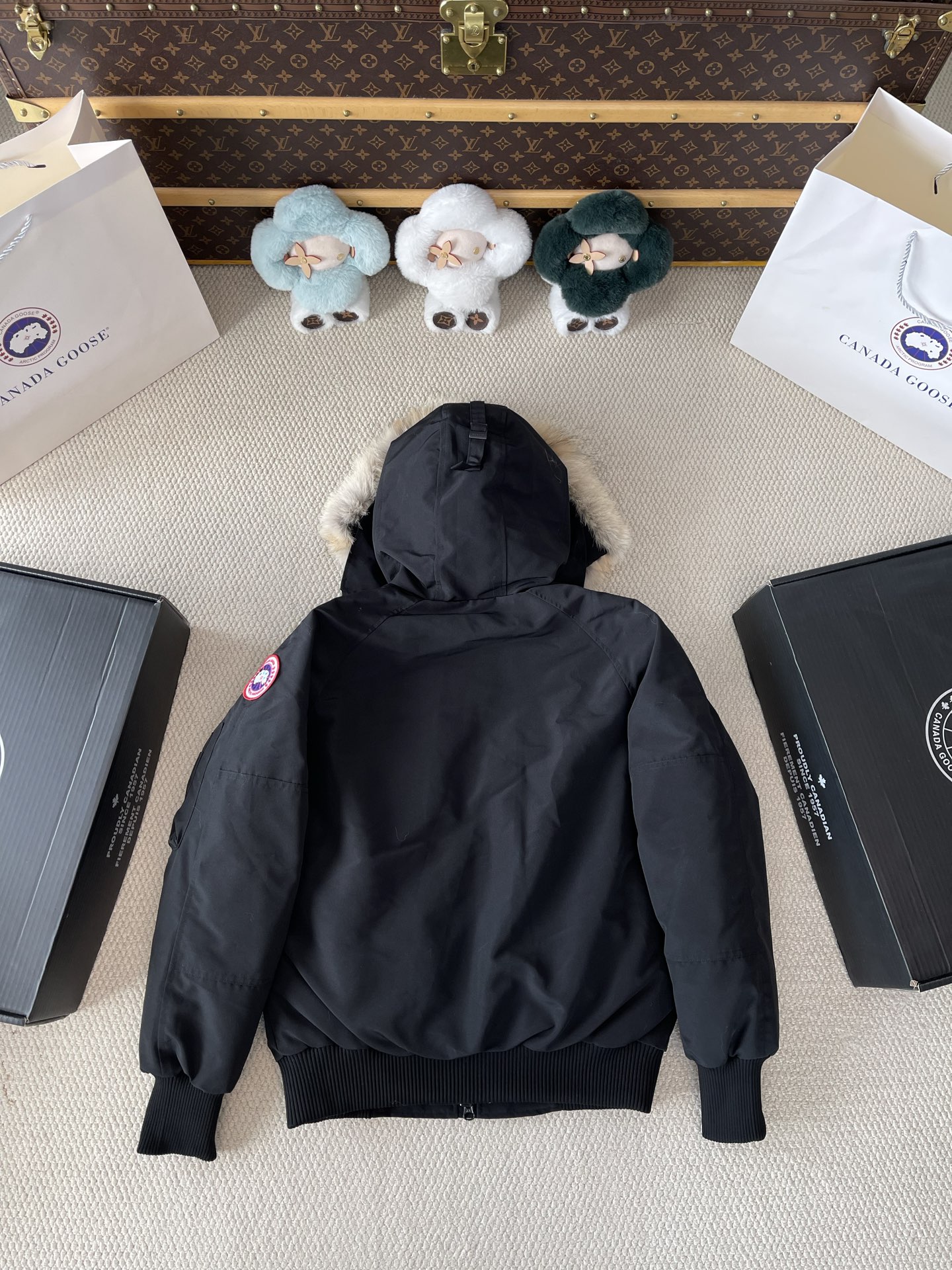 Trimmed-Hood Bomber Jacket — product photograph