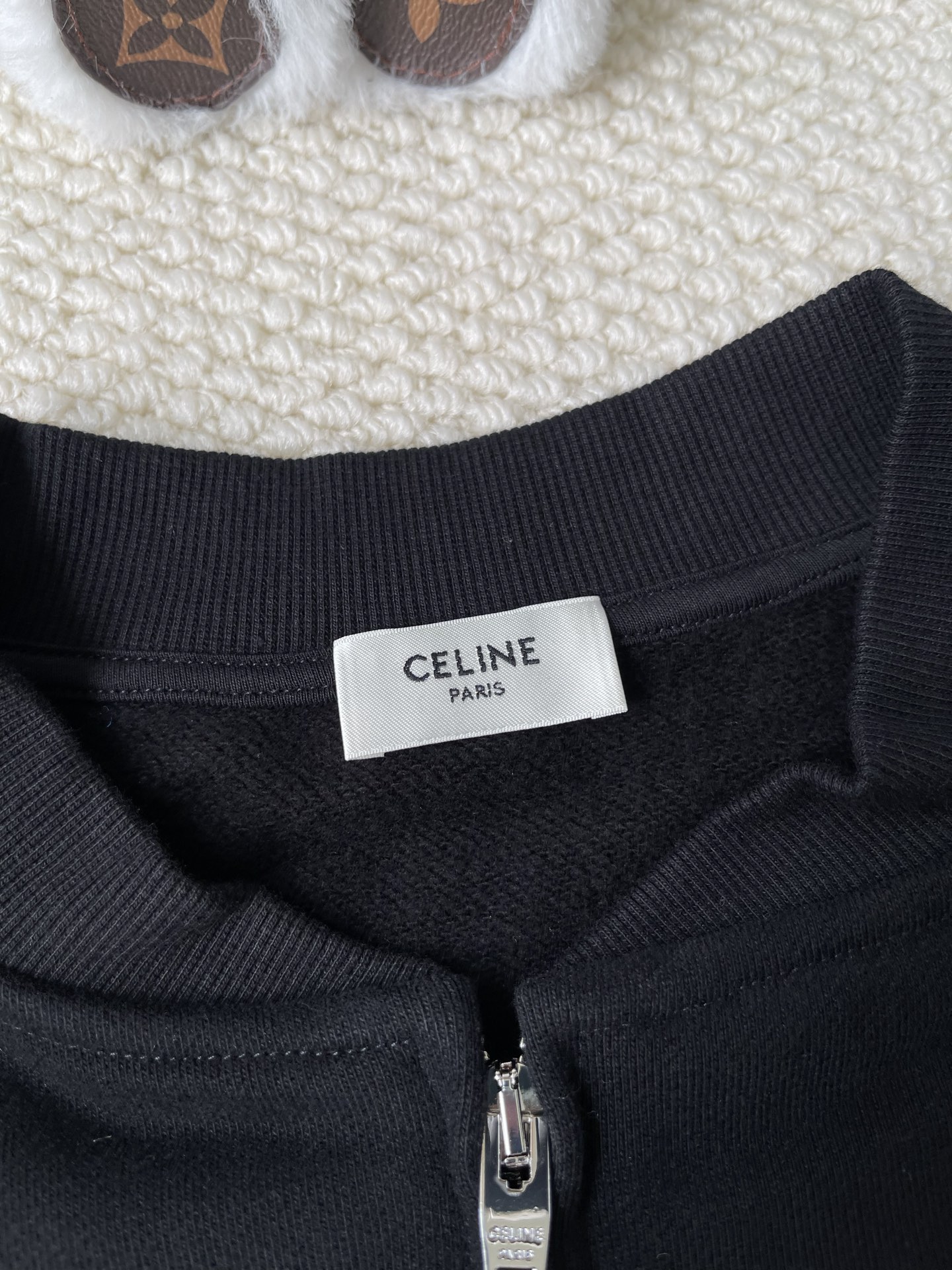 Small-Emblem Zip Cardigan — product photograph
