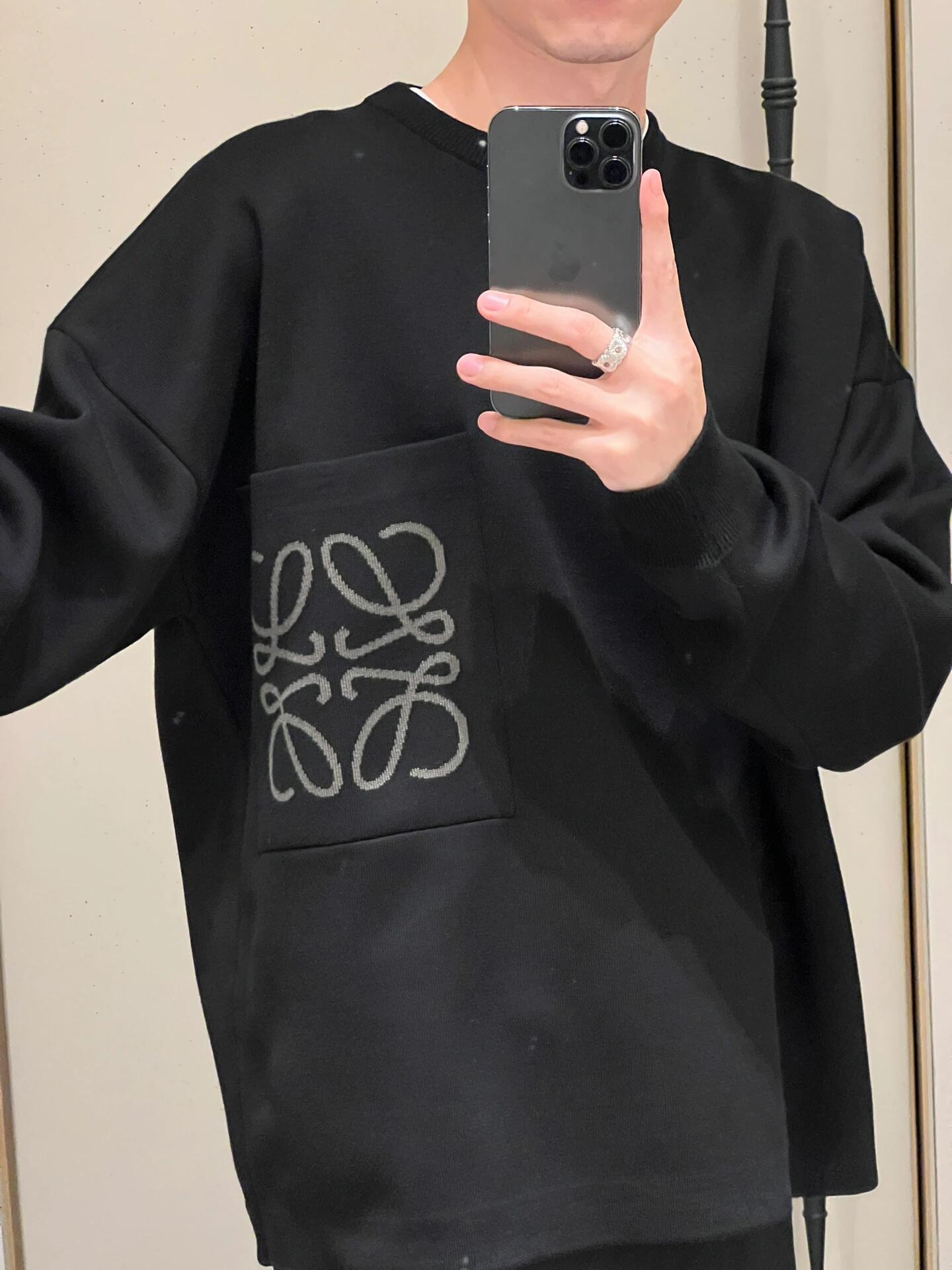 Anagram Pocket Crewneck Sweater — product photograph