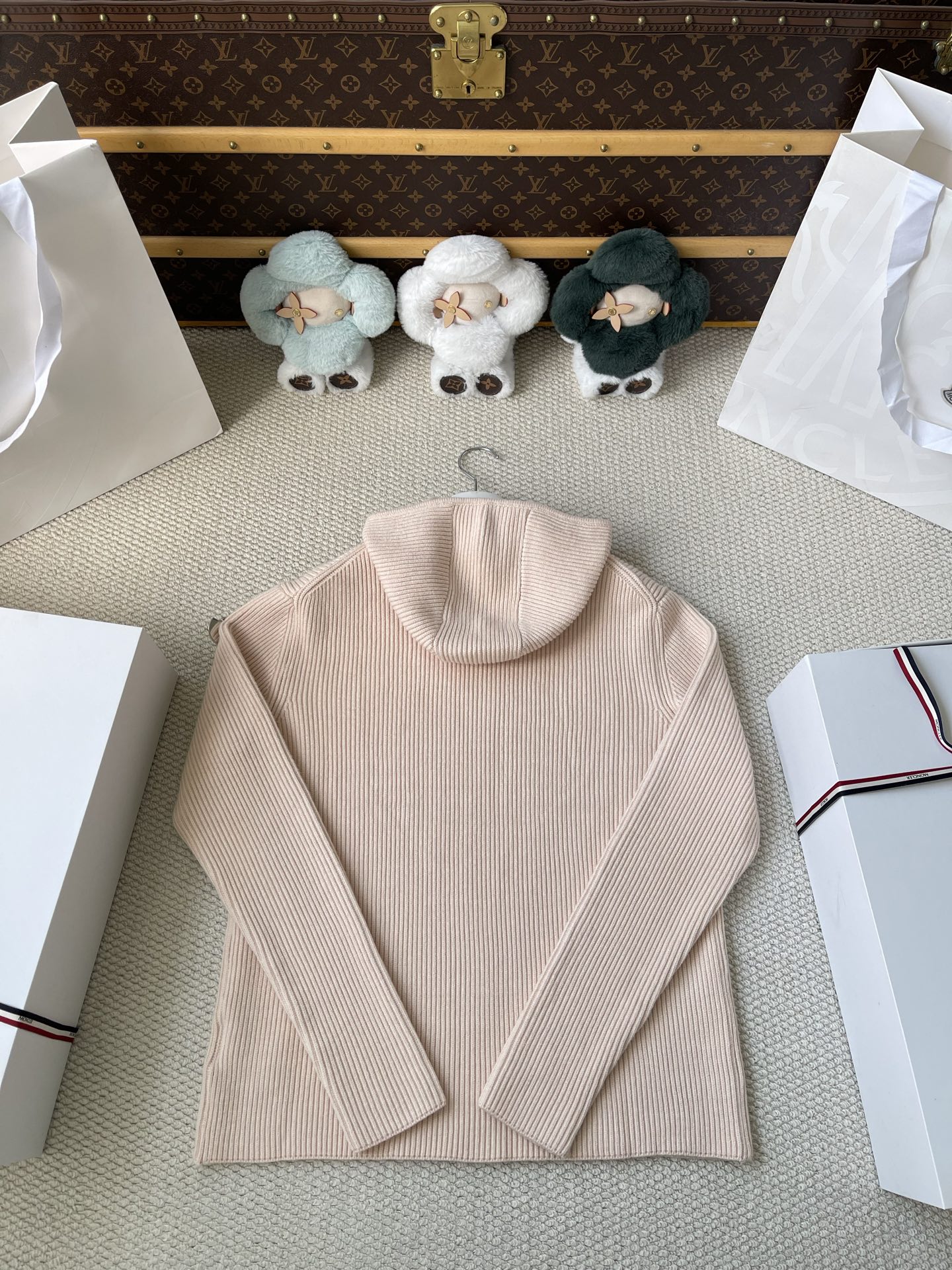 Rib-Knit Pullover Hoodie — product photograph