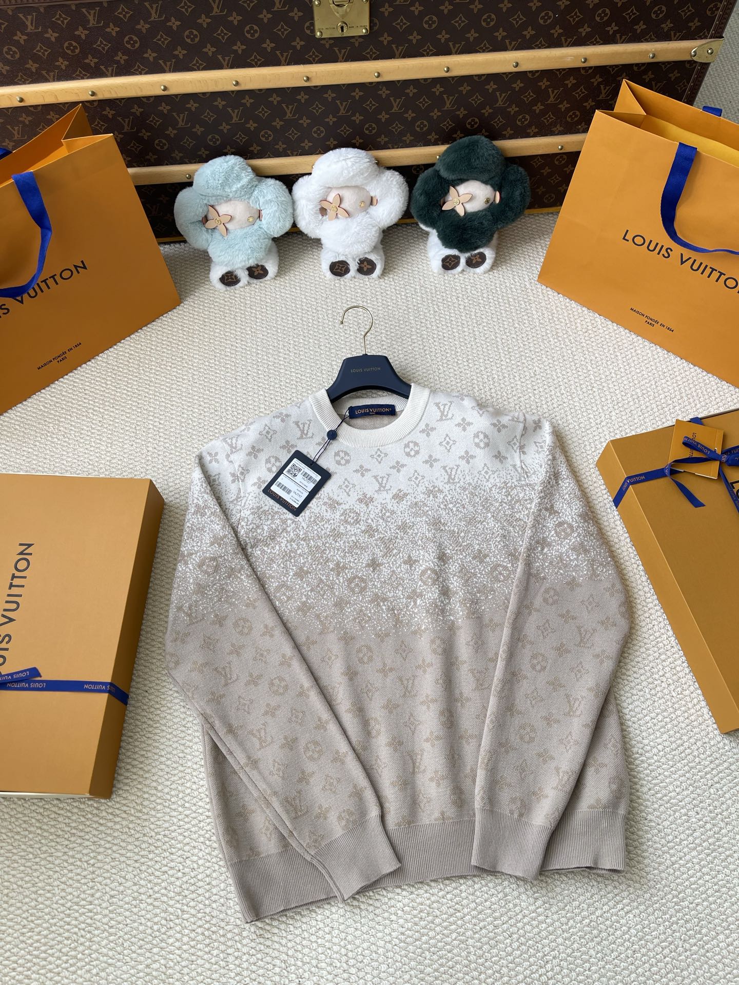 Faded Monogram Crewneck Sweater — product photograph