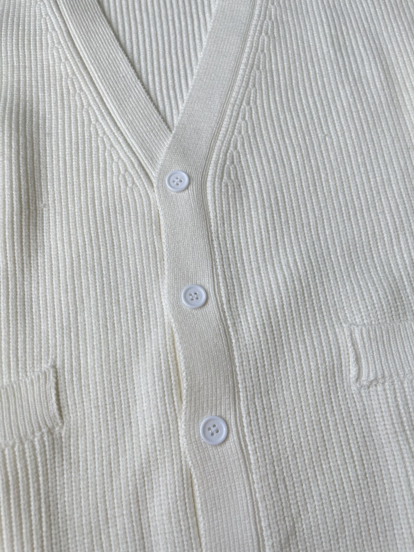 Sleeve-Label Ribbed Cardigan — product photograph