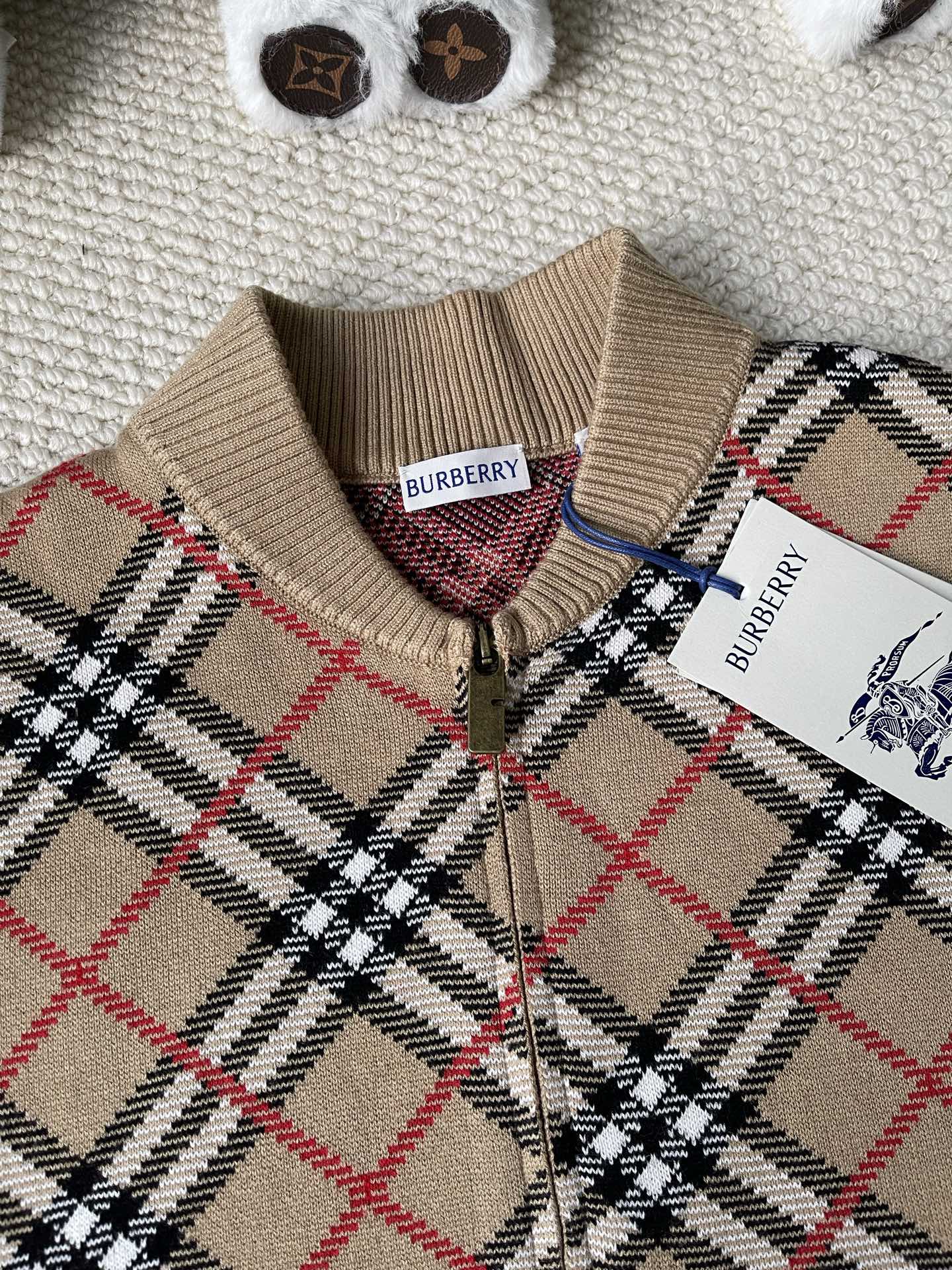 Diagonal-Check Zip Bomber — product photograph