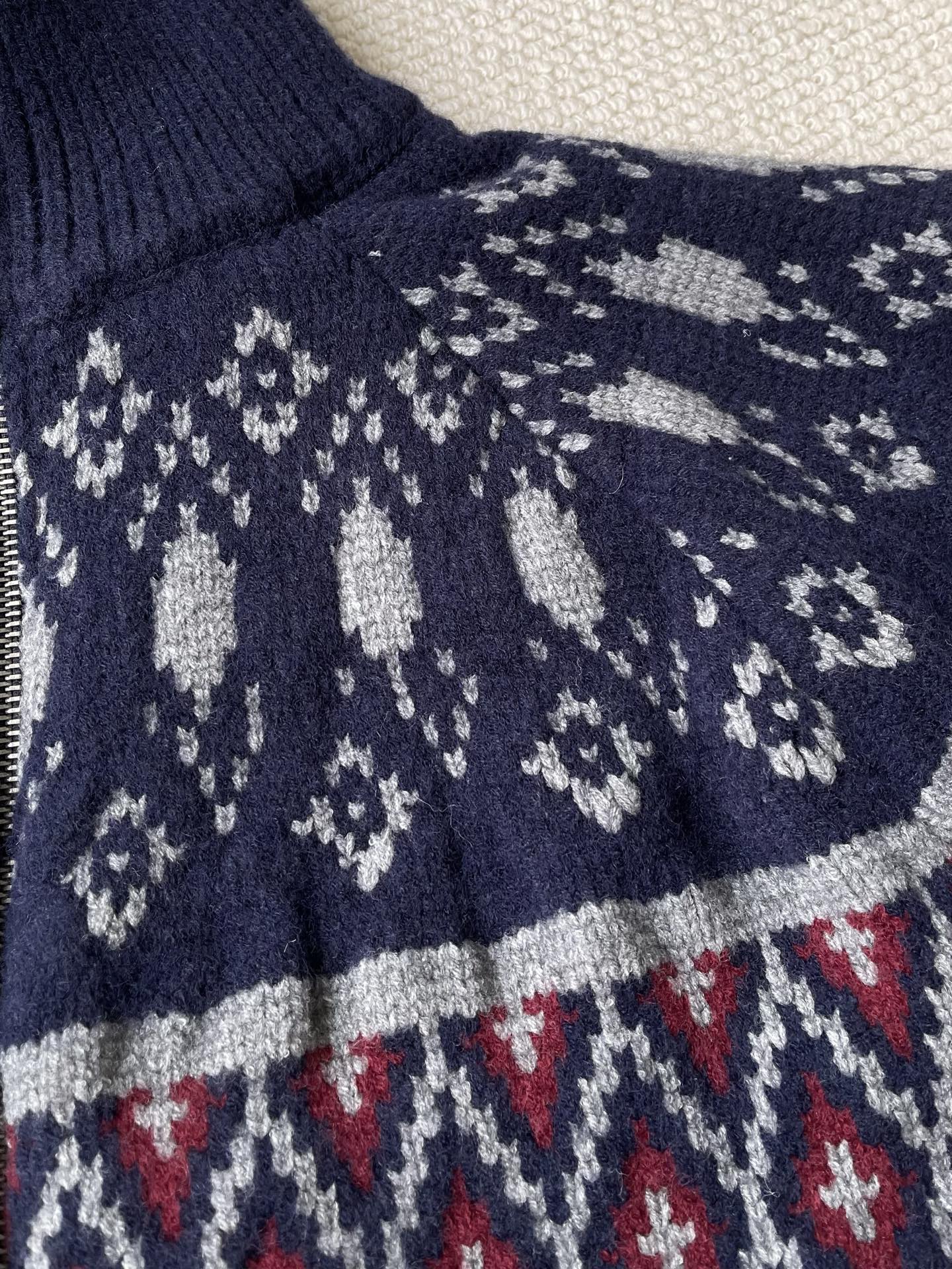 Fair-Isle Zip Cardigan — product photograph