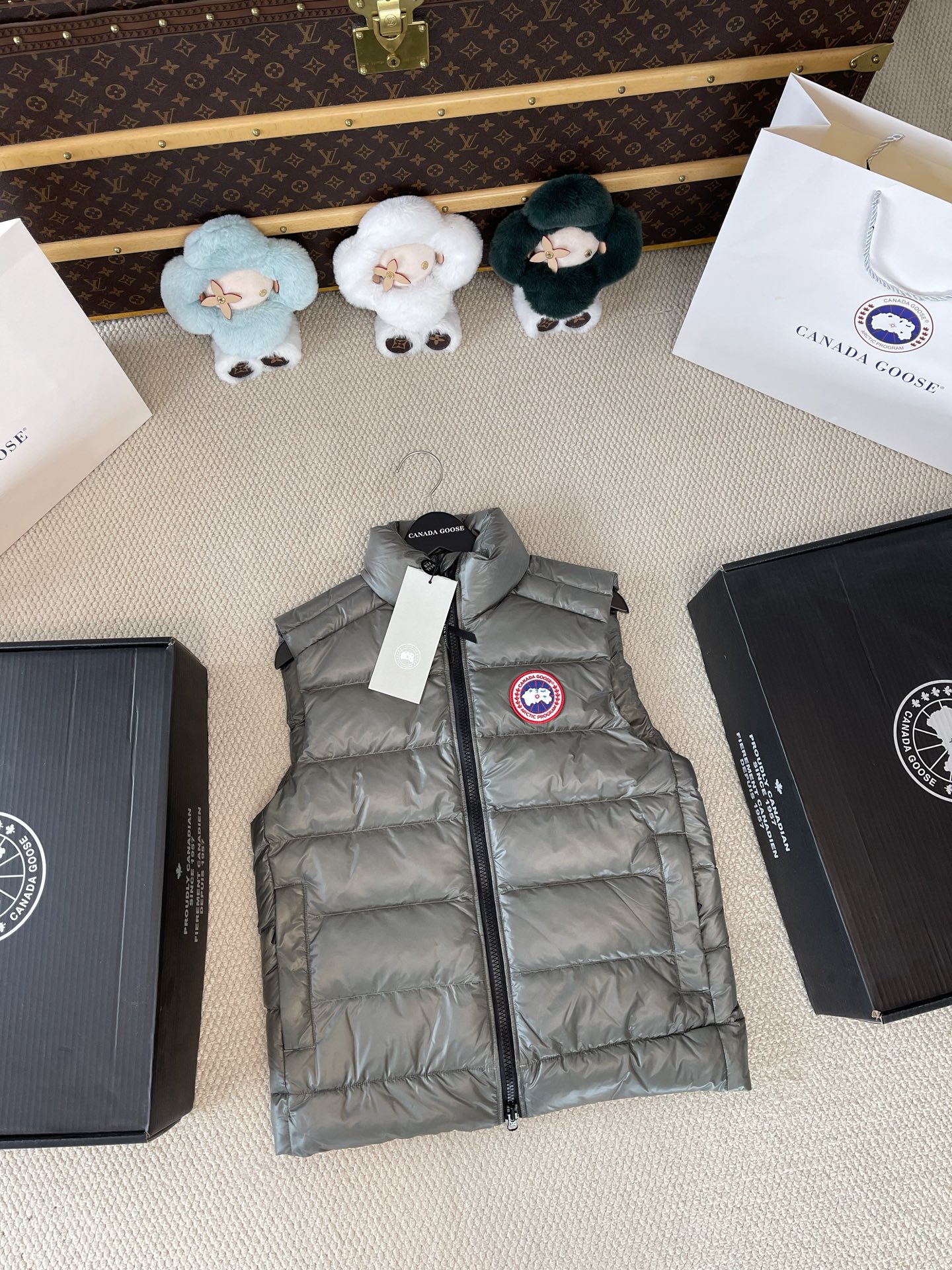 Crest-Patch Quilted Vest — product photograph