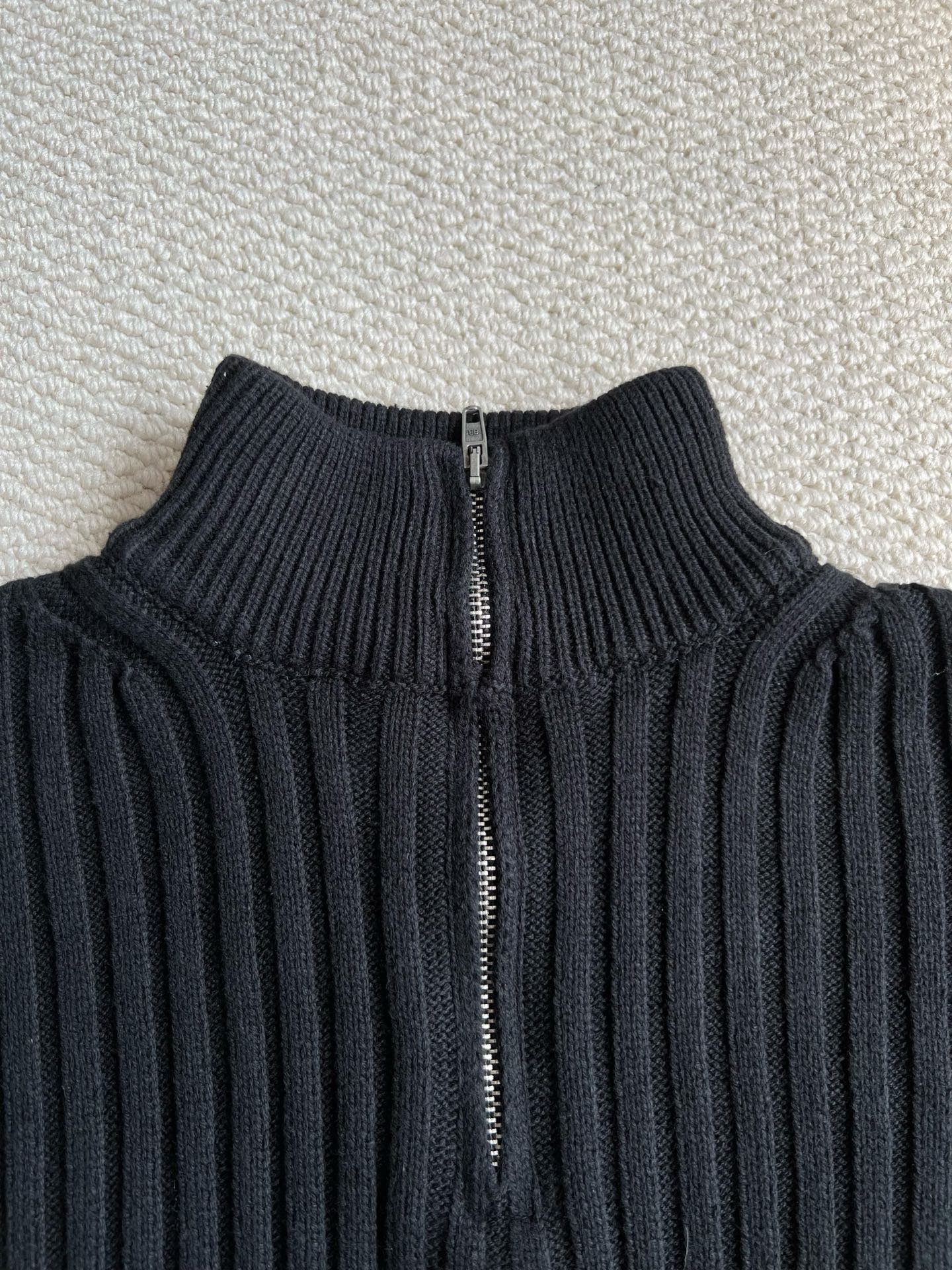 Deep-Rib Quarter-Zip Sweater — product photograph