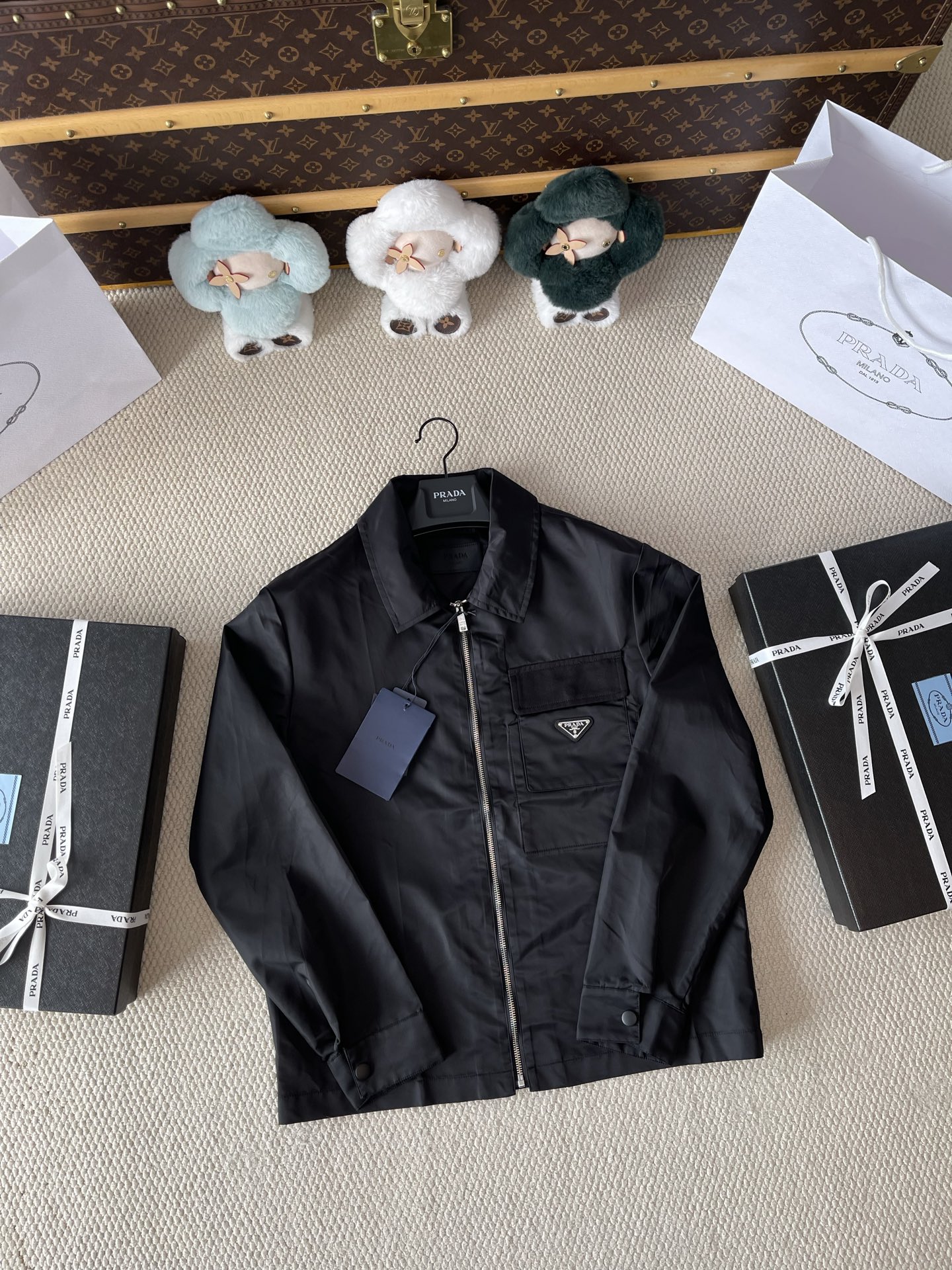 Triangle Patch-Pocket Zip Jacket — product photograph