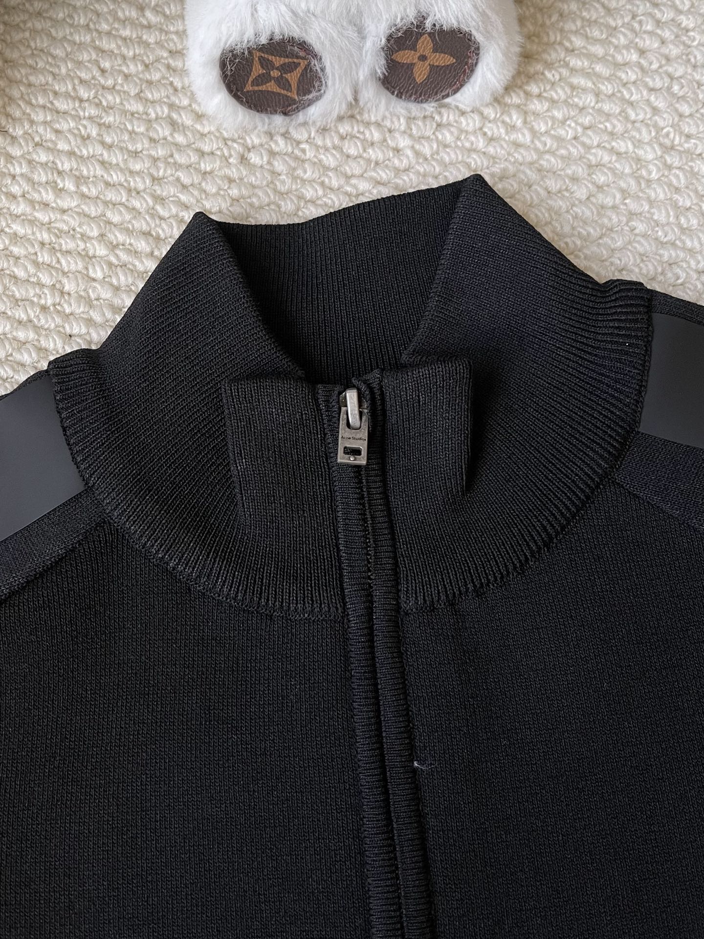Zip-Front Stand-Collar Cardigan — product photograph