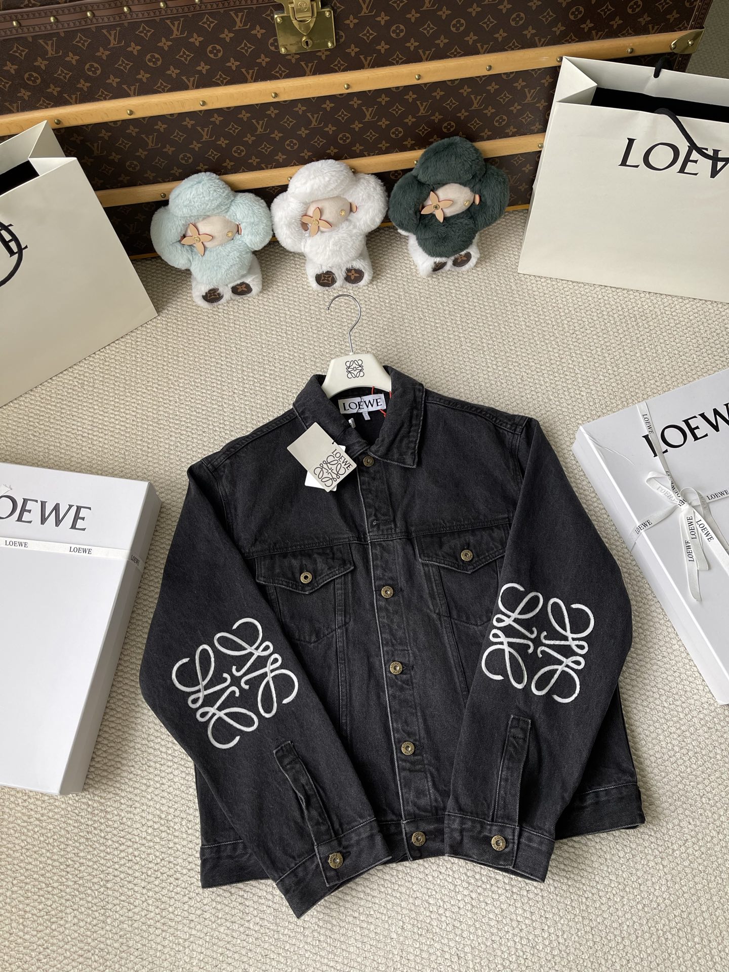 Sleeve-Anagram Denim Jacket — product photograph