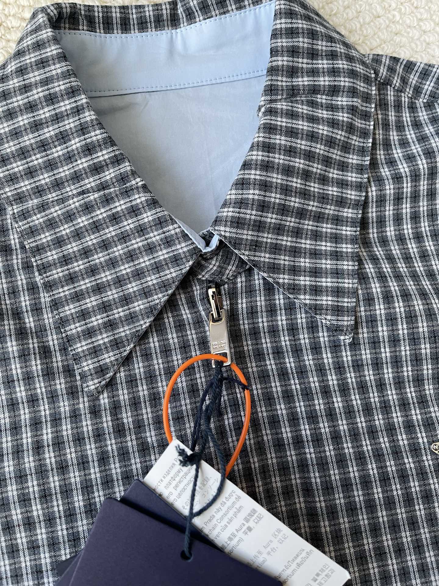 Gingham Zip-Front Jacket — product photograph