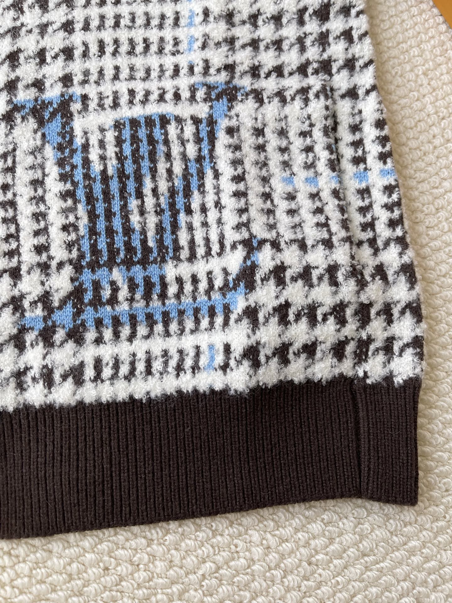 Plaid Crewneck Cardigan — product photograph