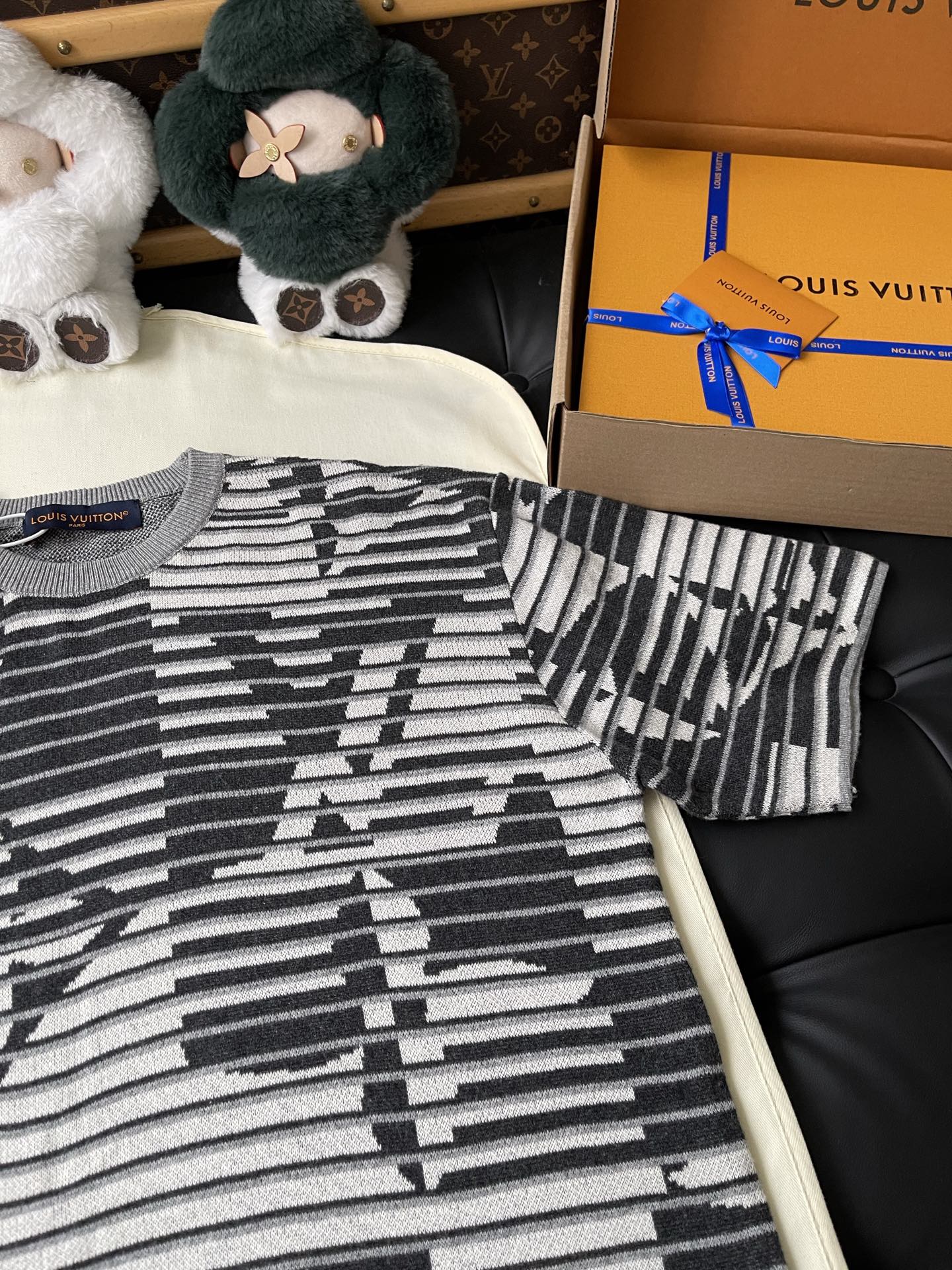 Broken-Stripe Monogram T-Shirt — product photograph