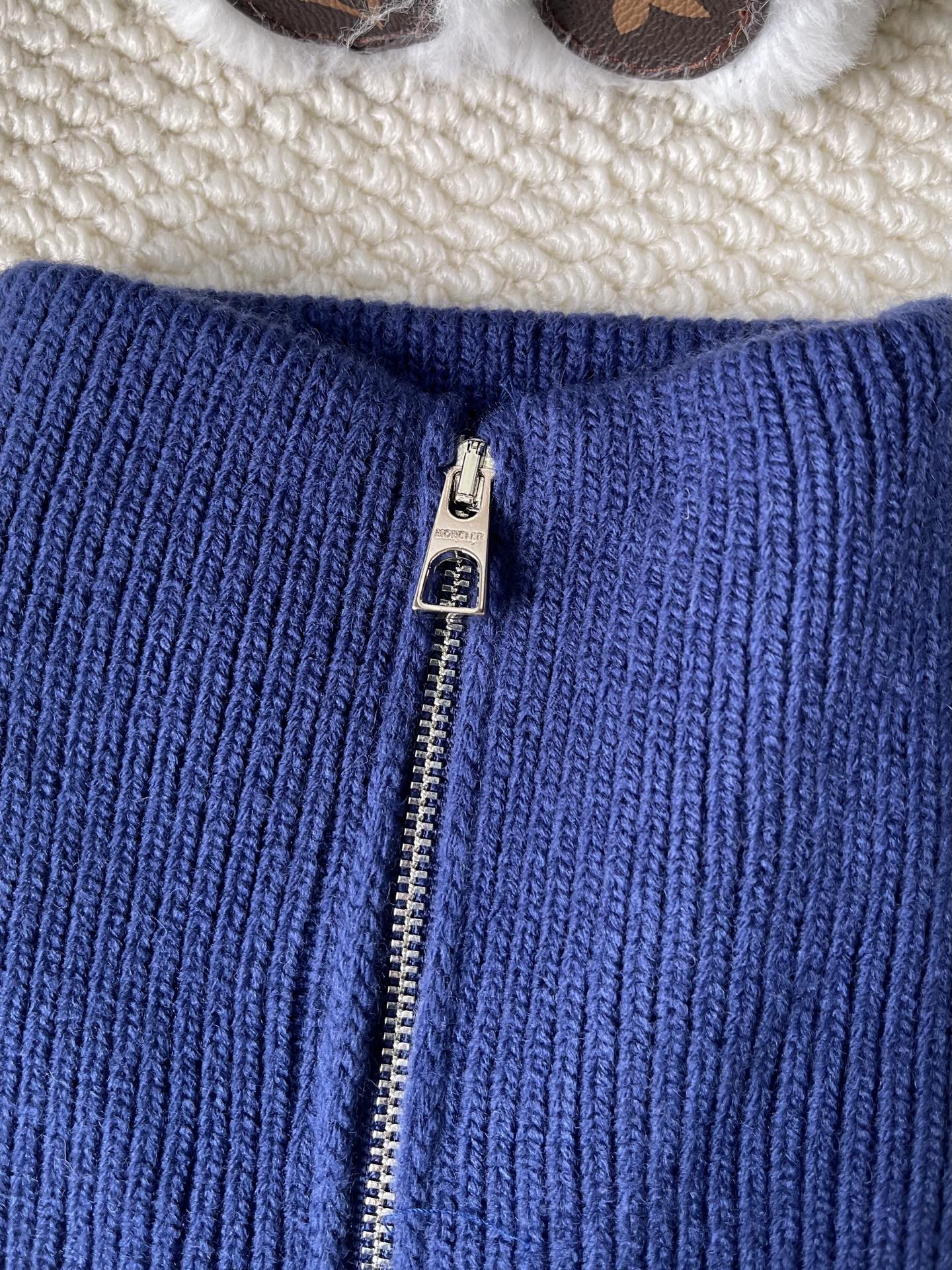 Ribbed Badge Quarter-Zip Sweater — product photograph