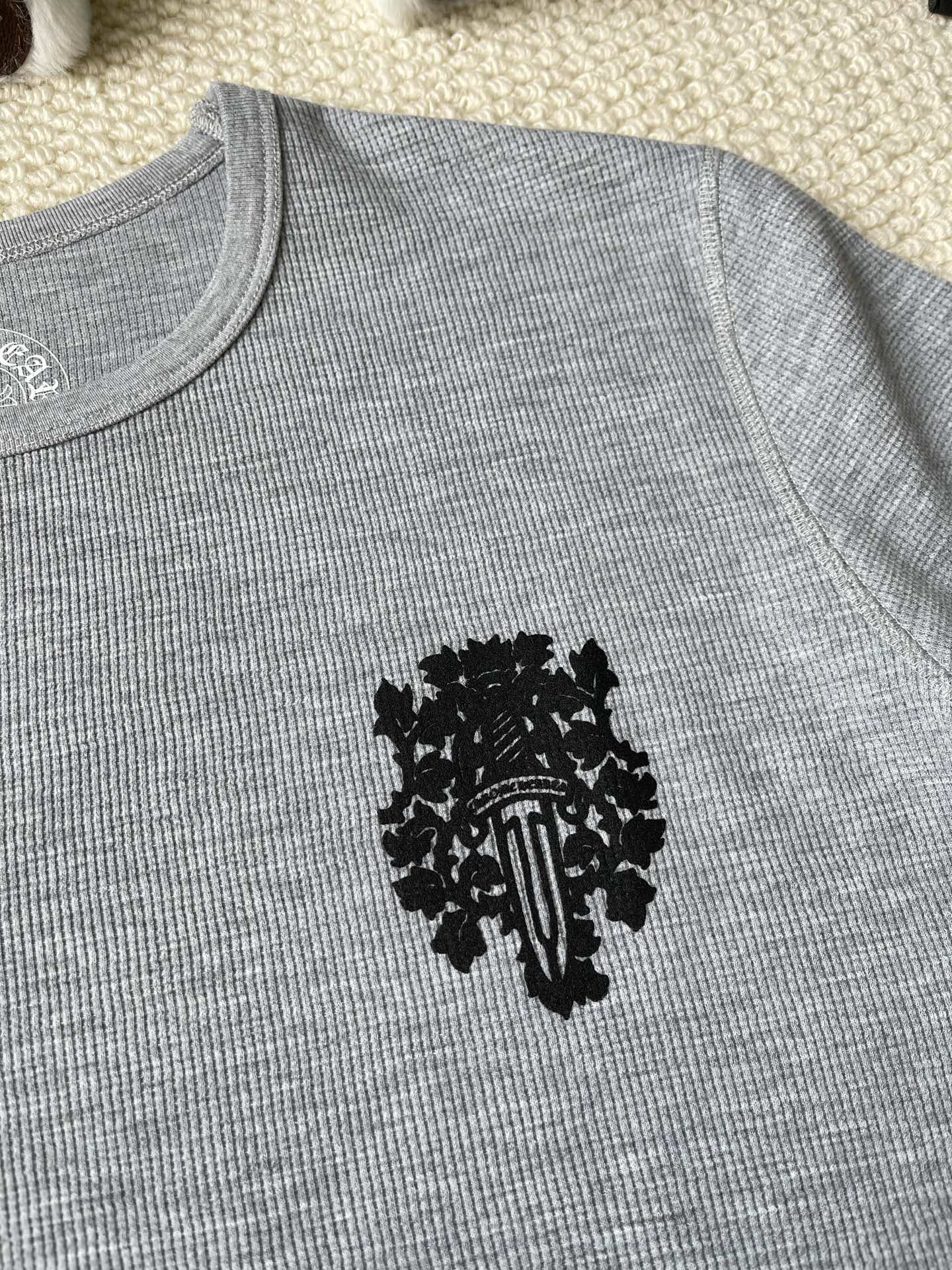 Floral Crest-Back Crewneck T-Shirt — product photograph