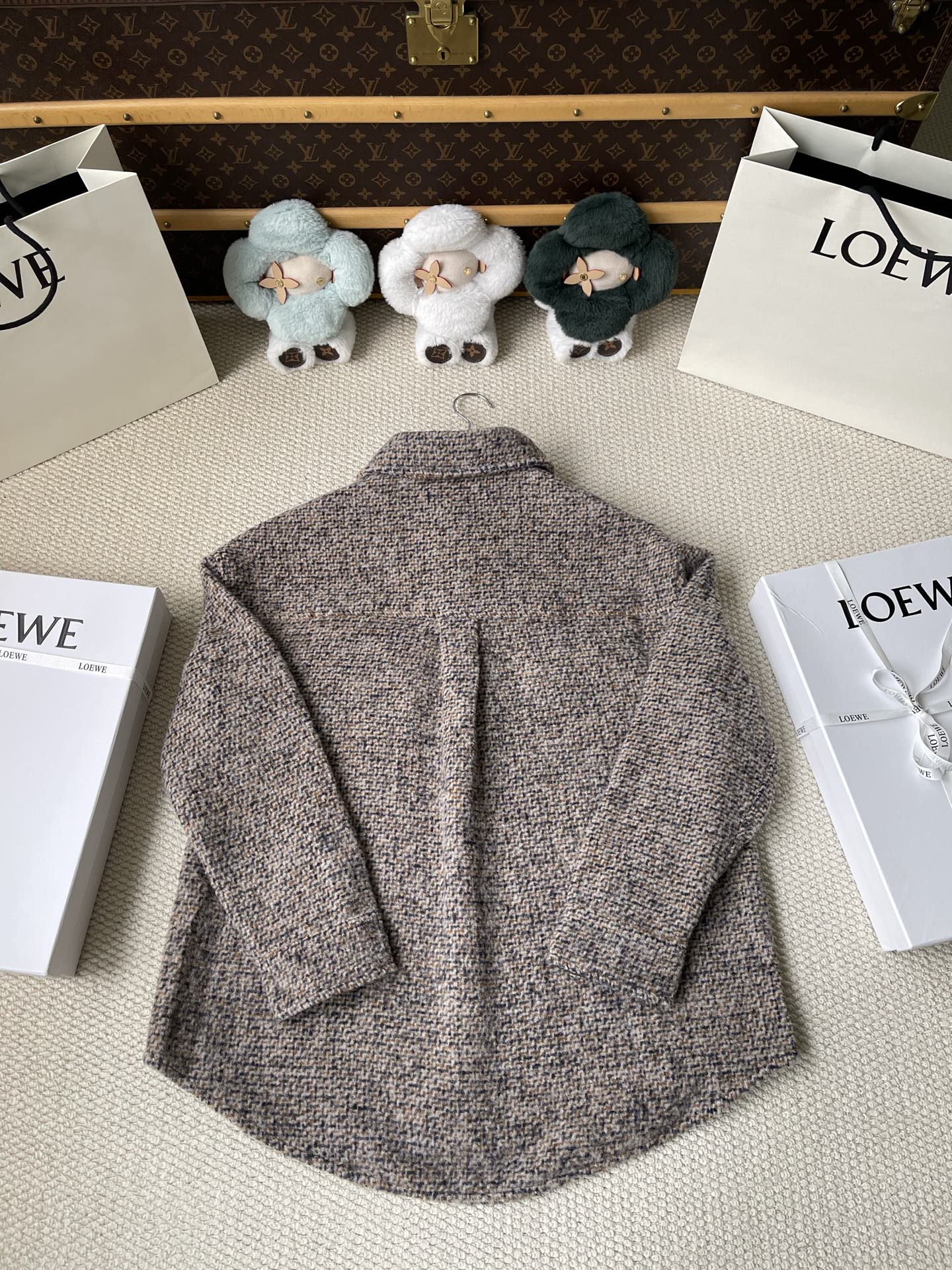 Textured-Check Button Overshirt — product photograph