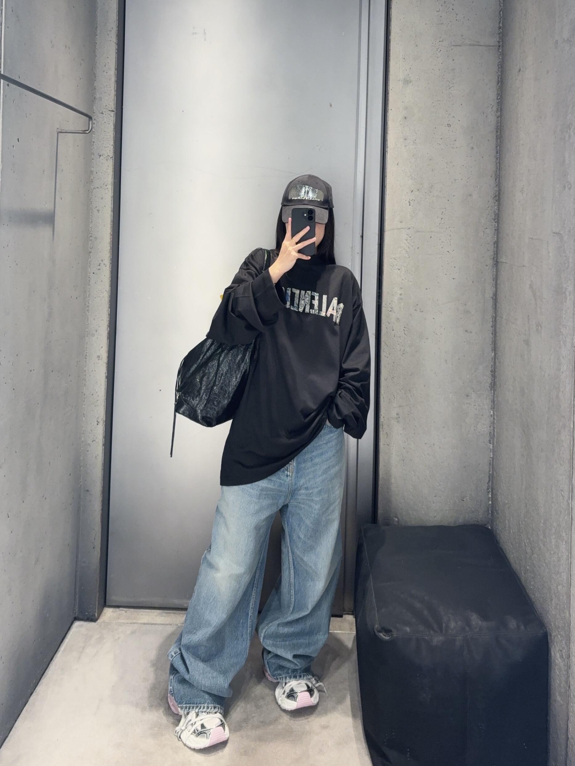 Metallic-Wordmark Long-Sleeve Top — product photograph