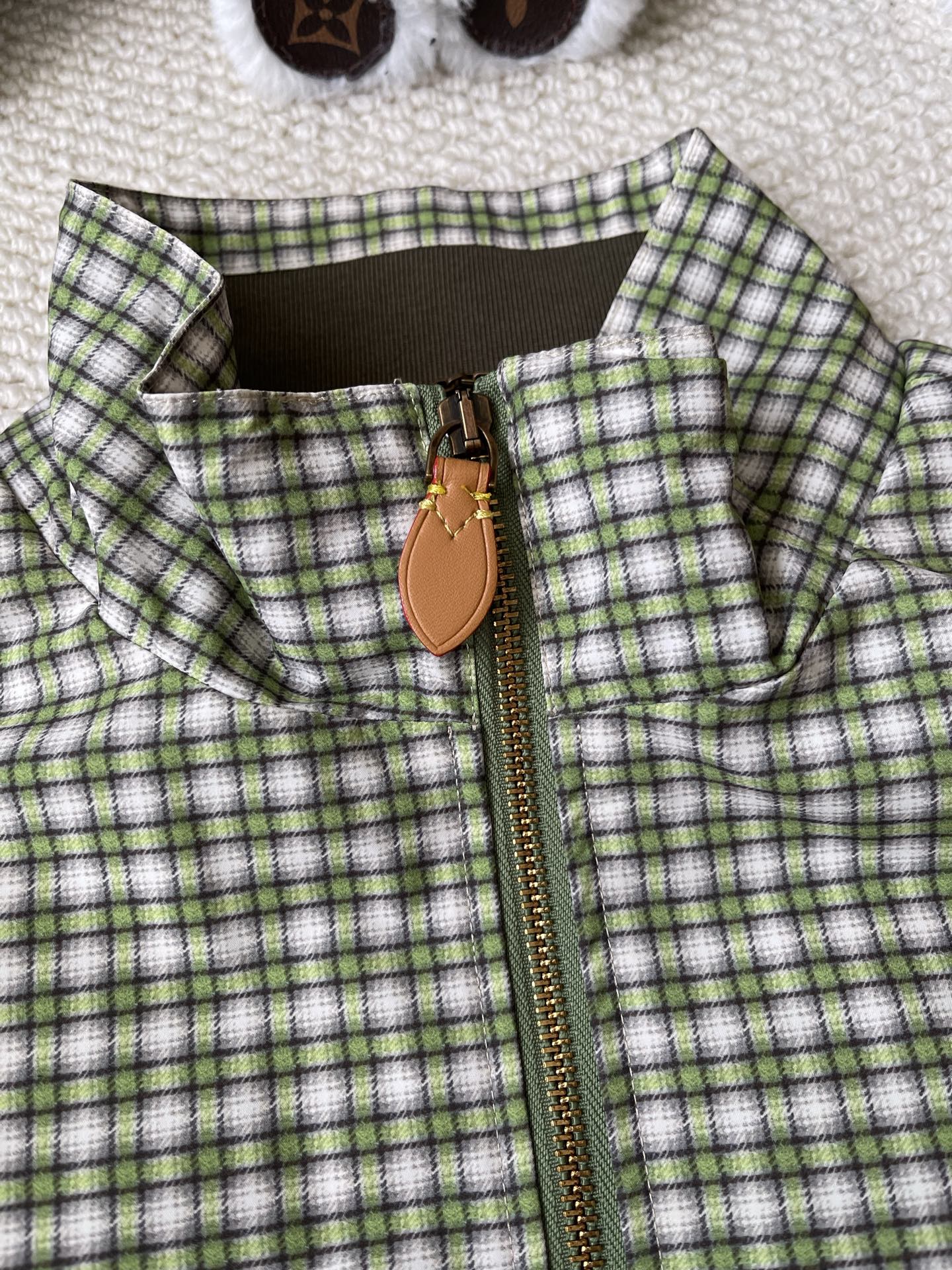 Gingham Zip Windbreaker — product photograph