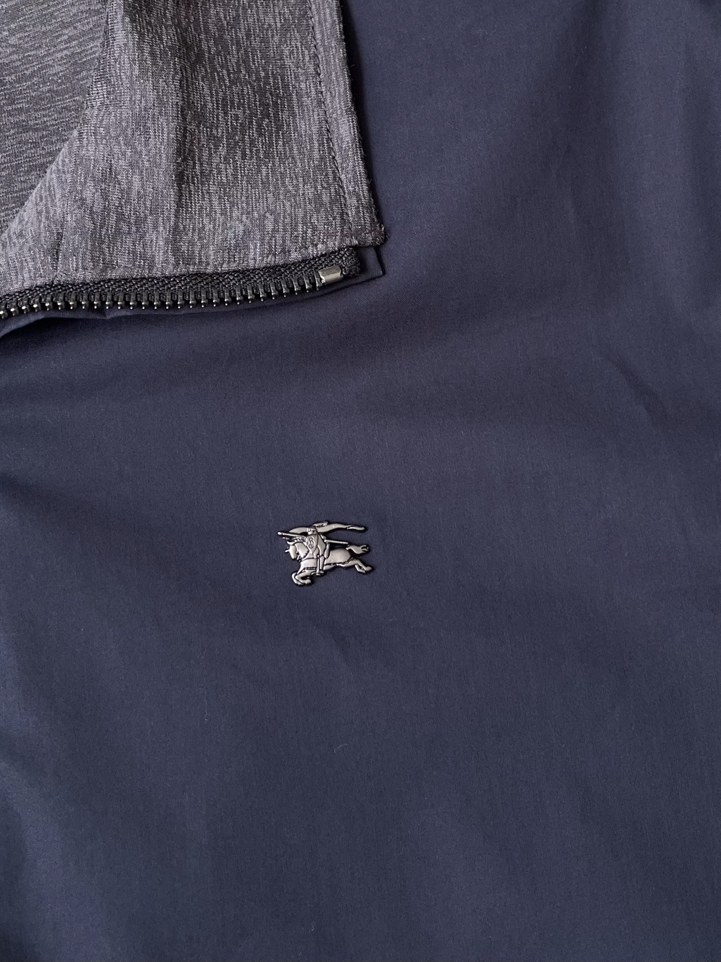 Contrast-Collar Horse-Logo Blouson — product photograph