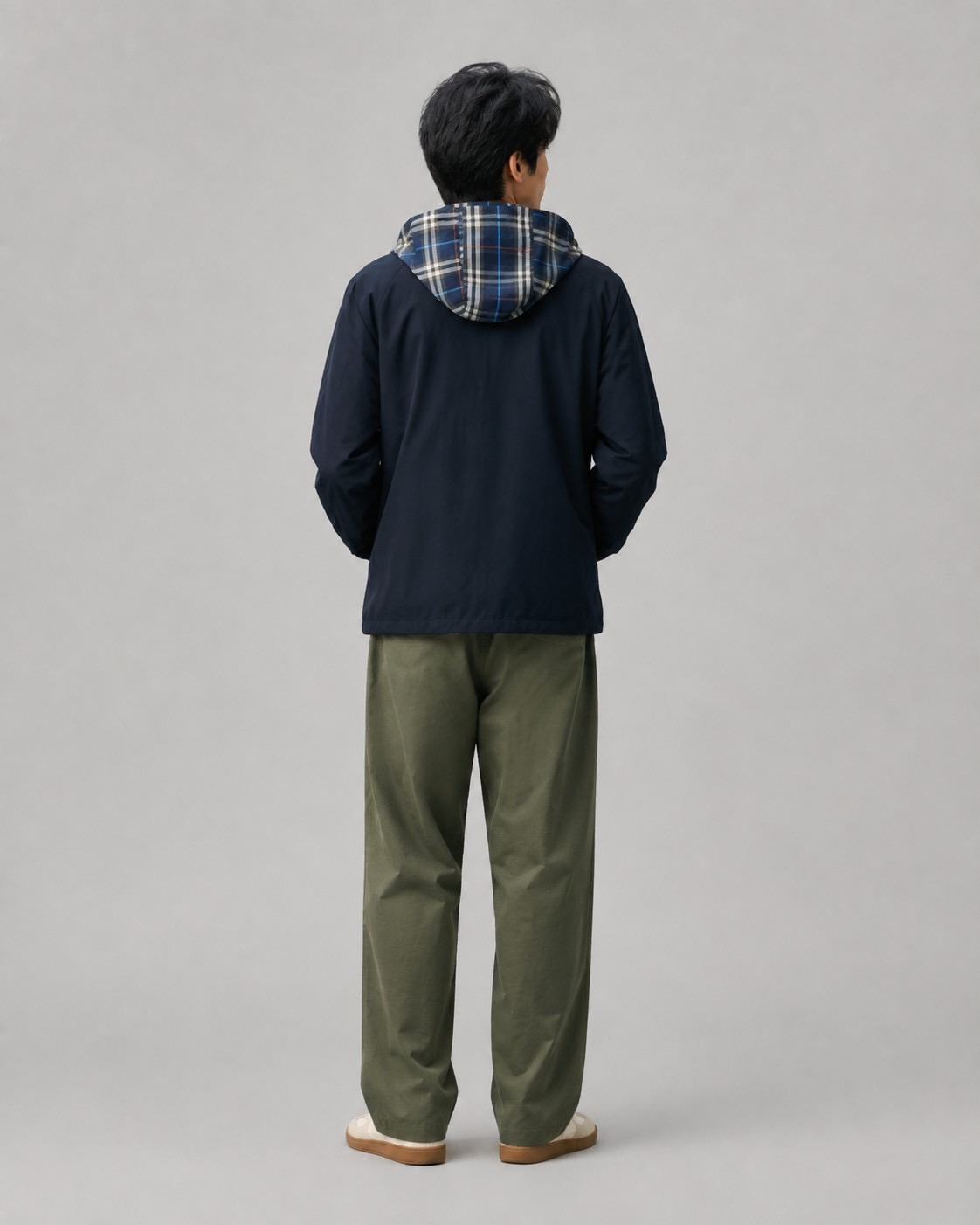 Check-Hood Zip Jacket — product photograph