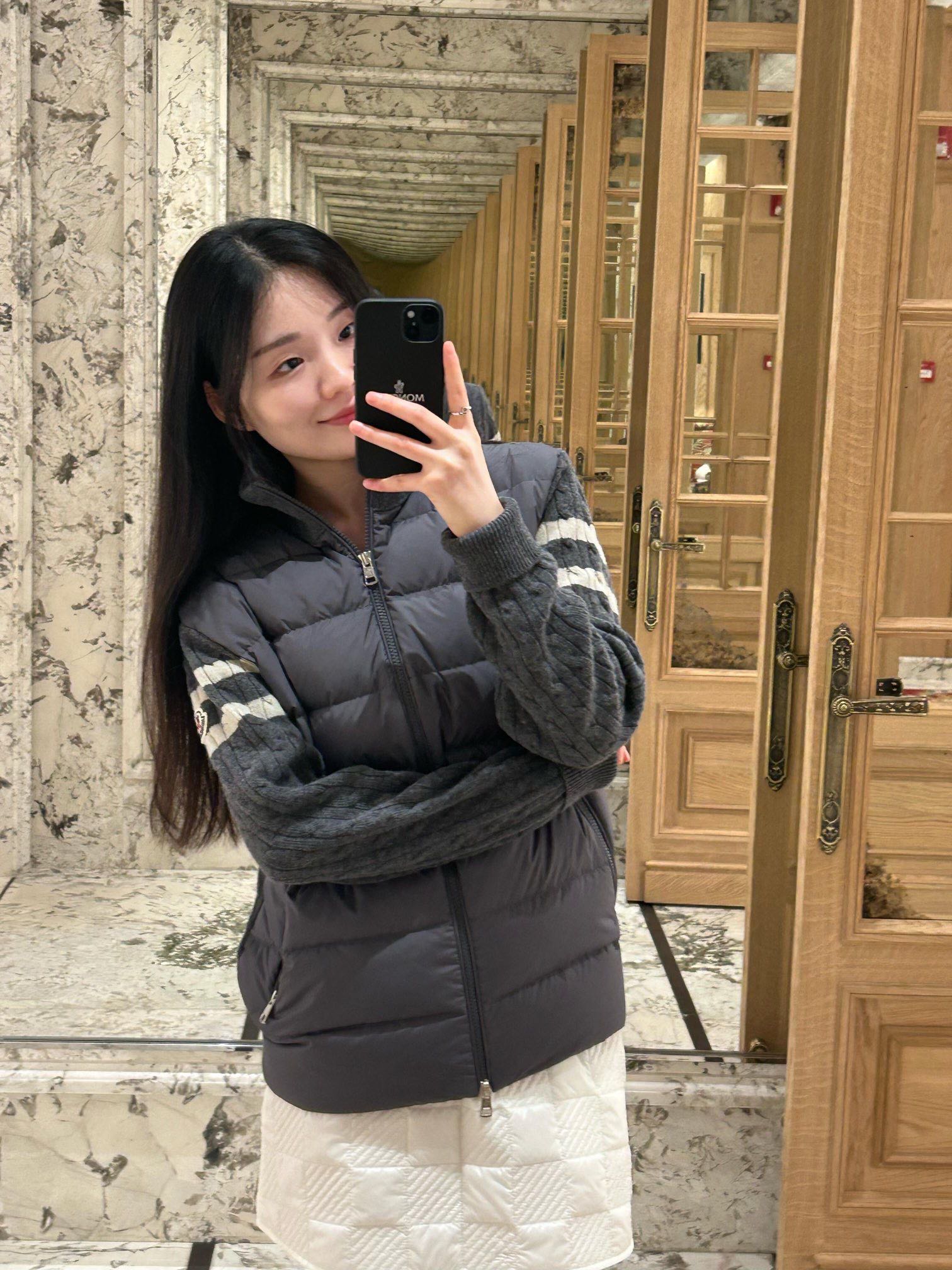 Cable-Sleeve Hybrid Quilted Jacket — product photograph