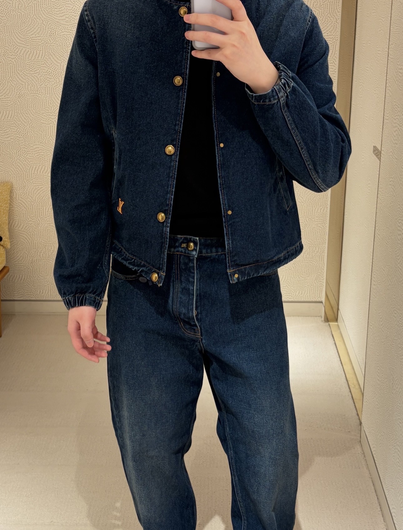 Denim Varsity Jacket and Jeans Separates — product photograph