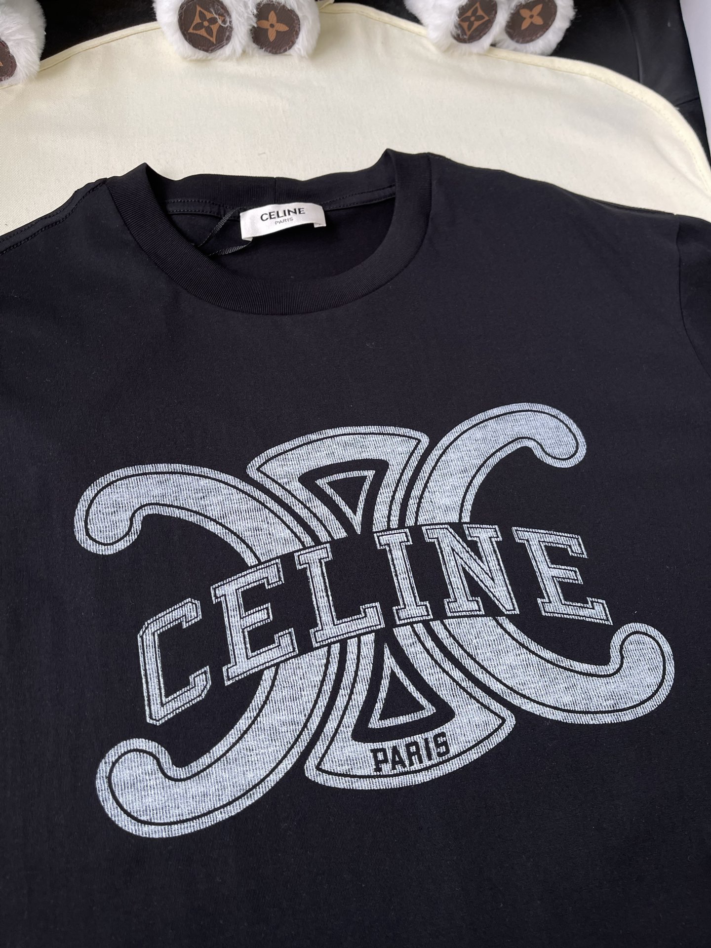 Triomphe Wordmark Crewneck T-Shirt — product photograph