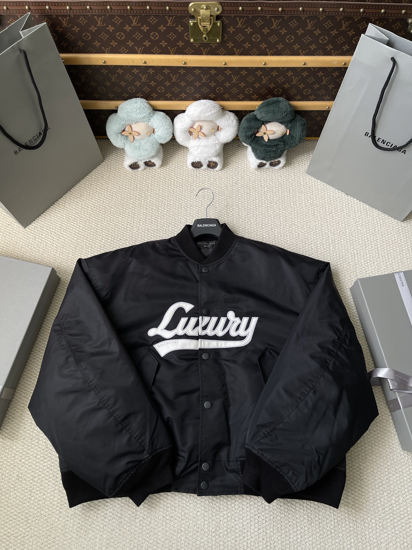 Luxury-Script Varsity Bomber — product photograph