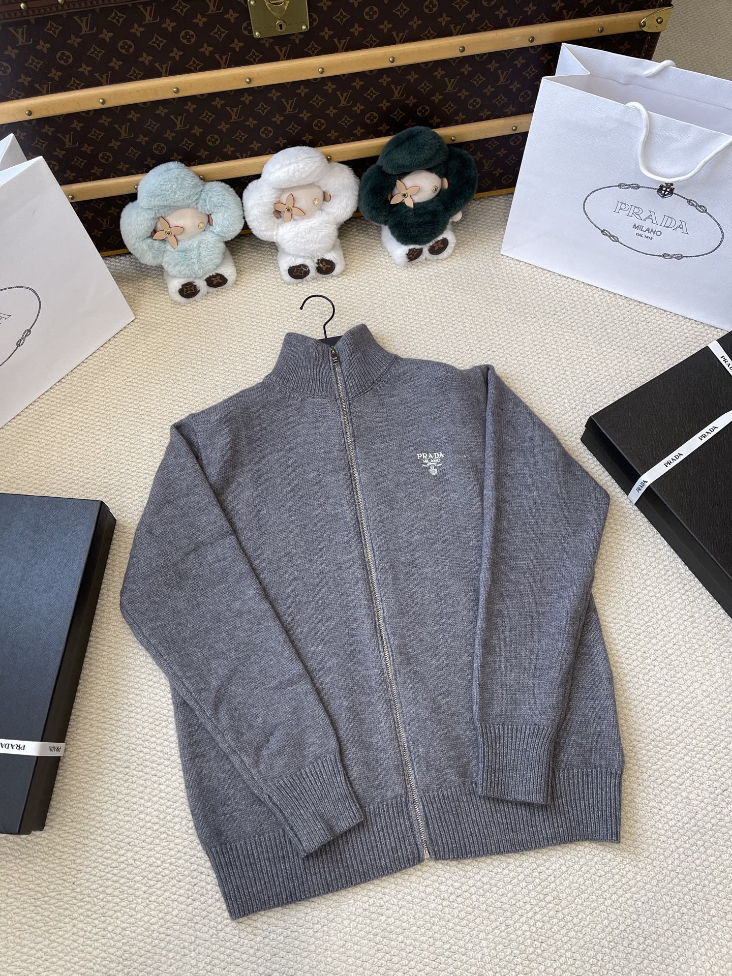 Crest Stand-Collar Zip Cardigan — product photograph
