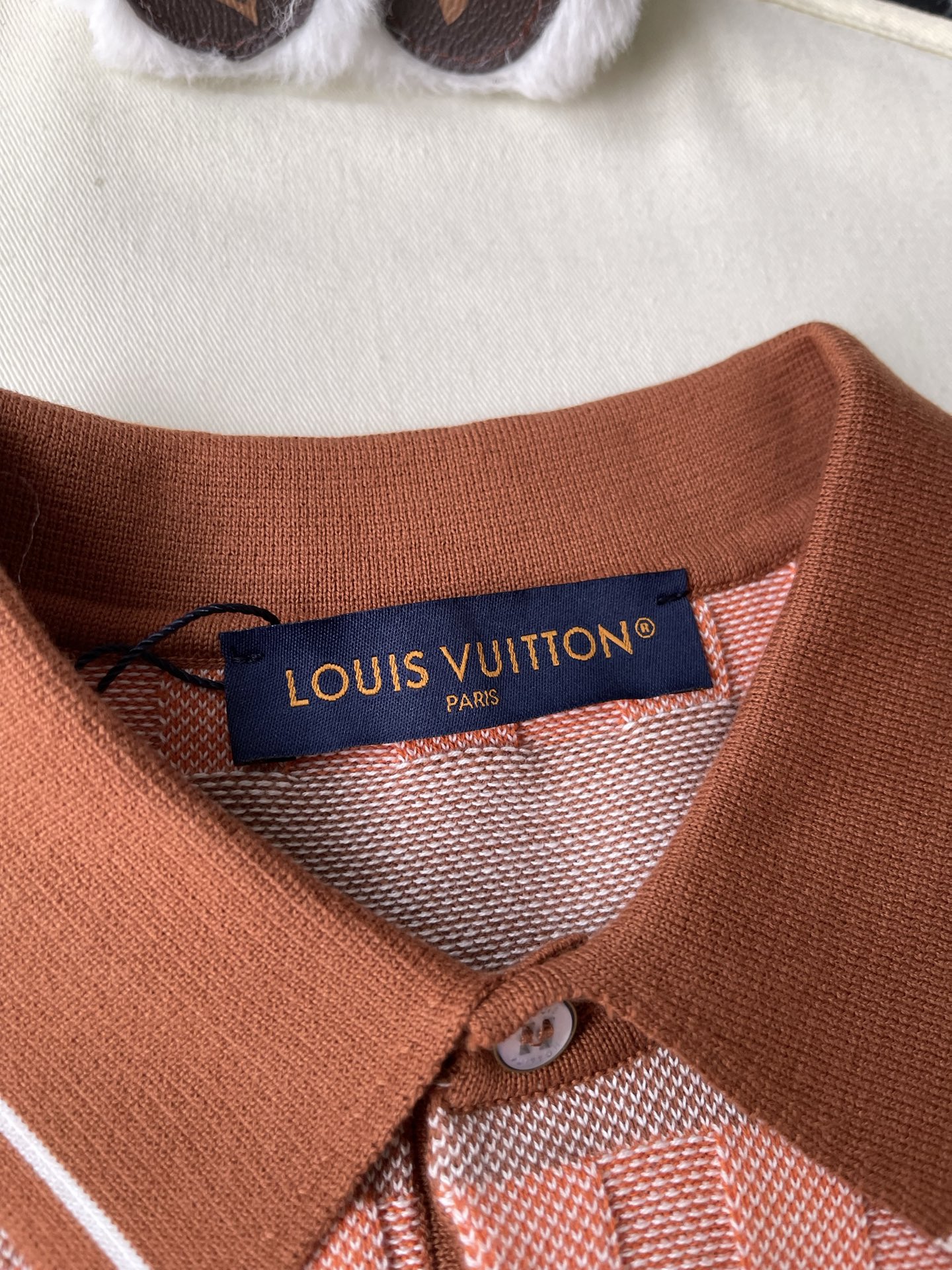 Textured Stripe Knit Polo — product photograph