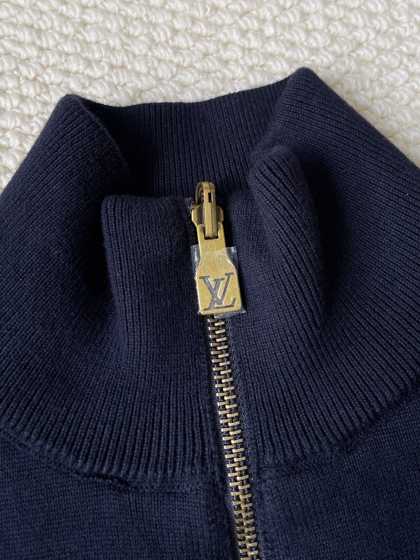 Small-Monogram Stand-Collar Zip Jacket — product photograph