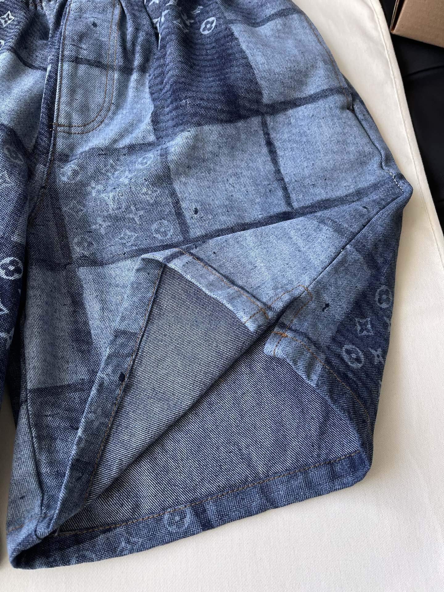Patchwork Monogram Drawstring Shorts — product photograph