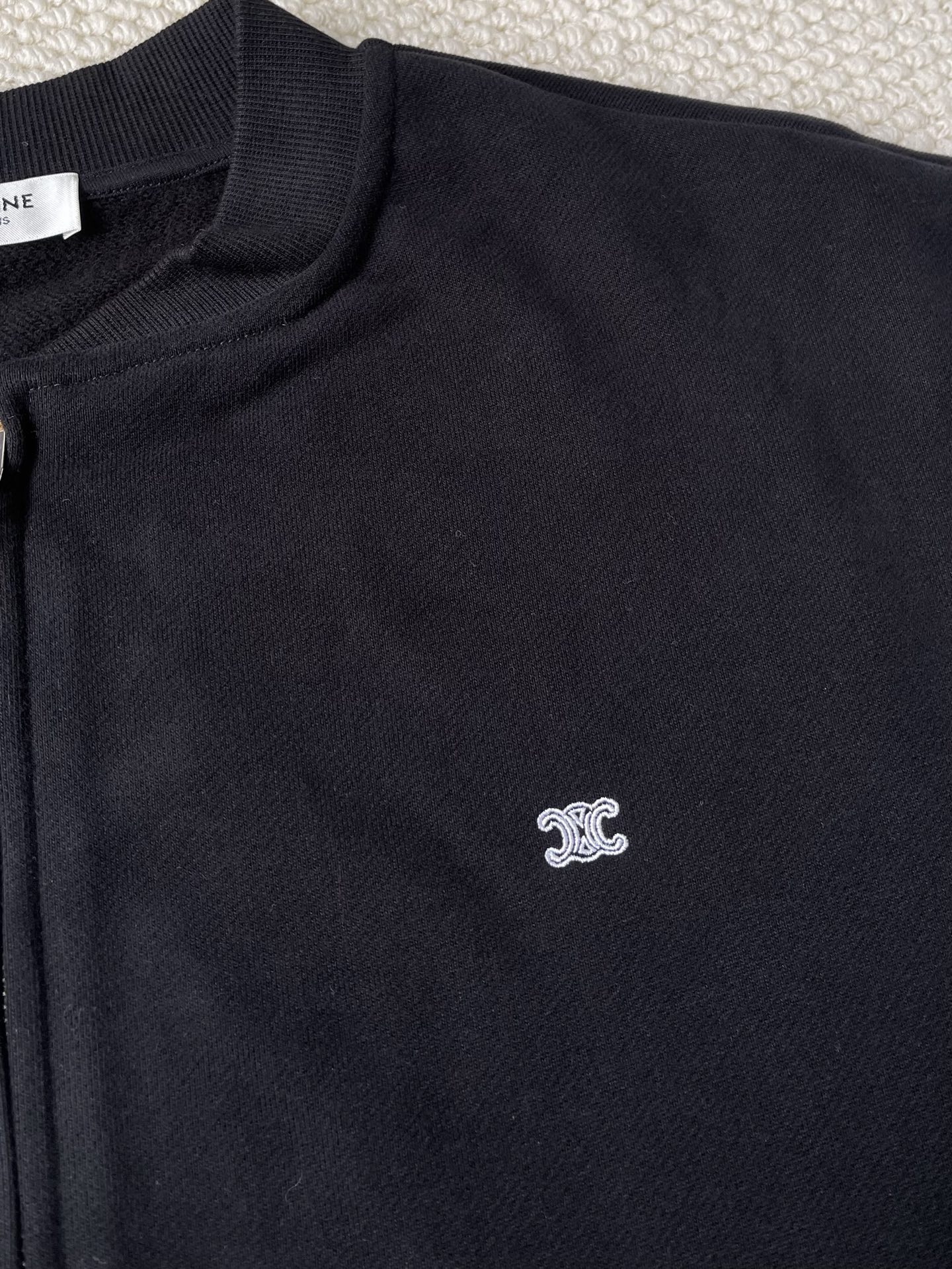 Small-Emblem Zip Cardigan — product photograph