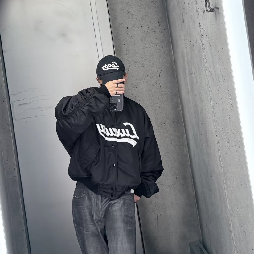 Luxury-Script Varsity Bomber — product photograph