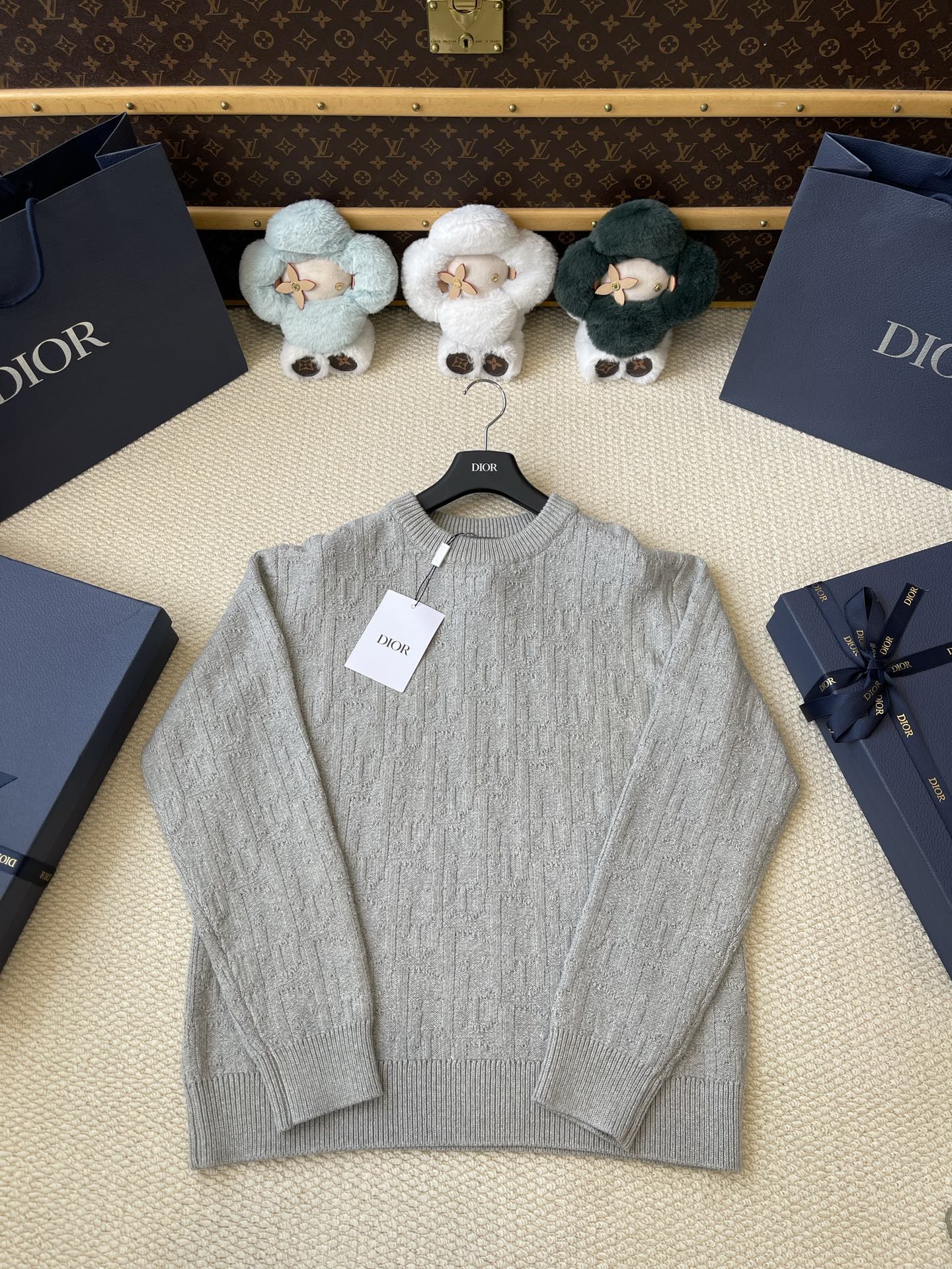 Tonal Oblique Crewneck Sweater — product photograph